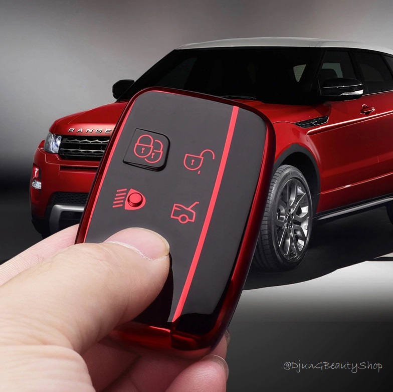 กรอบเคสกุญแจรีโมทรถยนต์ Land Rover - Range Rover Premium Grade แบบใหม่ 2020 (New VIP Key Shell, TPU Key Cover with Colorful PC Push button Guard) Land Rover - Range Rover Car Key Case สมาร์ทคีย์