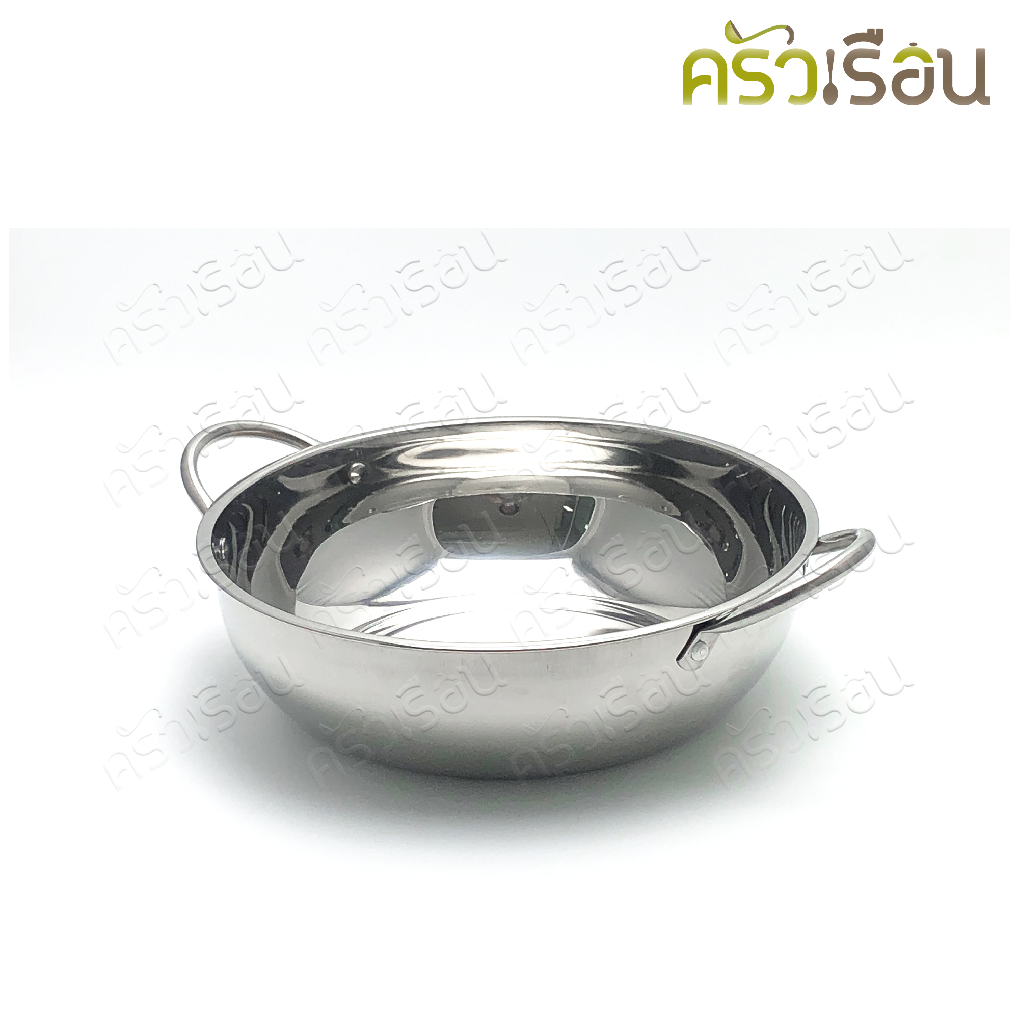 FOFO stainless steel sukiyaki pot / Shabu pot 28 cm. Glass lid, no partition.