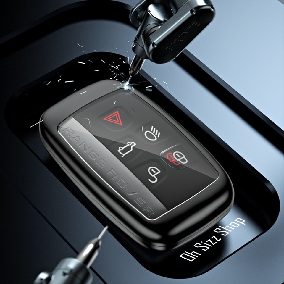 เคสโลหะรีโมทรถ แลนค์ โรเวอร์ Range Rover Evoque แบบ 2 ชั้น (Double-Layer Metal Aluminum Alloy Key Cover with transparent push button Guard 360) Land Rover Key Sets Model Range Rover Evoque Car Key Case ป้องกันน้ำเข้าและการกระแทกได้มากกว่า