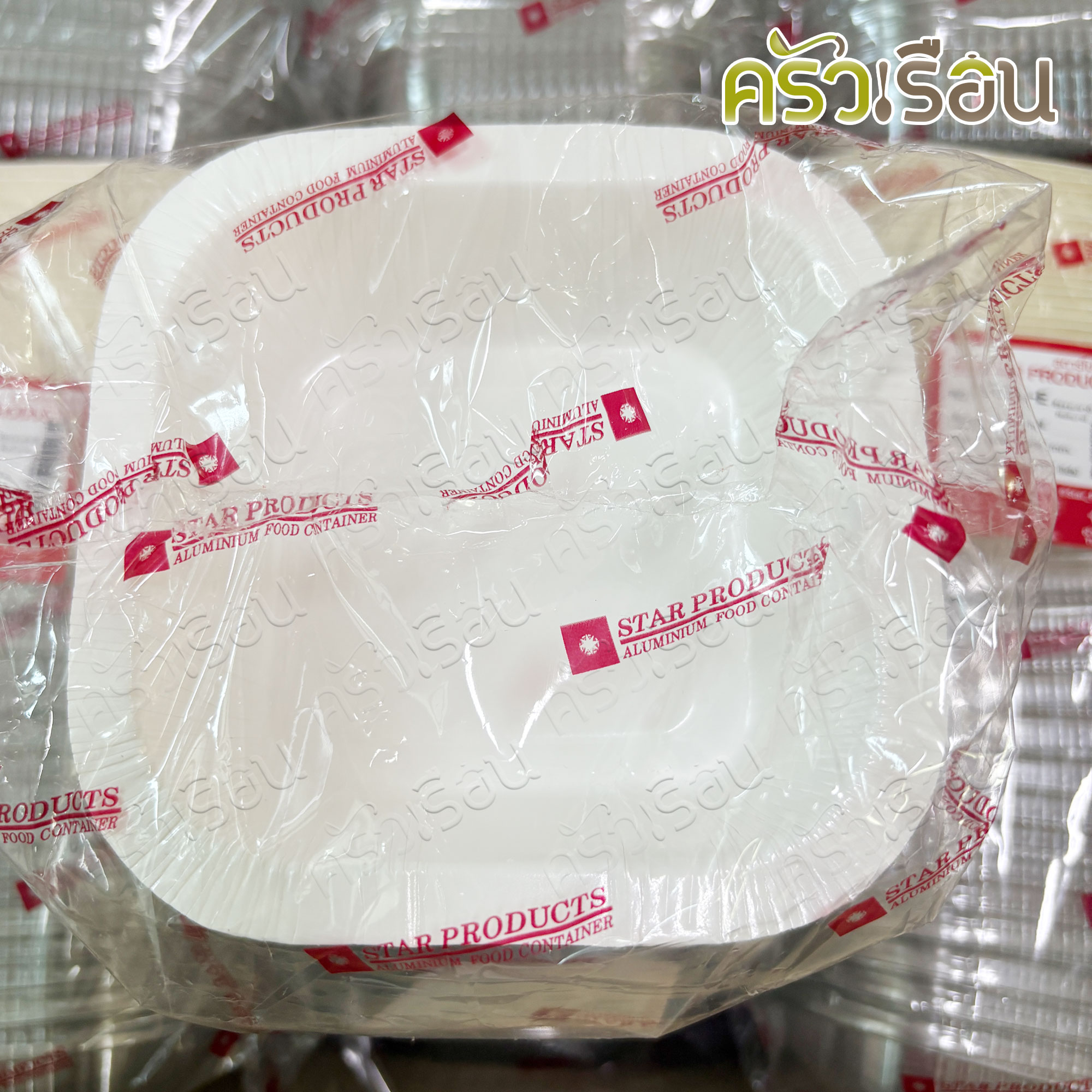 STAR PRODUCTS ถาดกระดาษ + ฝาใส No.S010 แพ็ค 25 ชุด ขนาด 12.1 x 12.1 x 3.5 ซม. กล่องขนมฝาใส