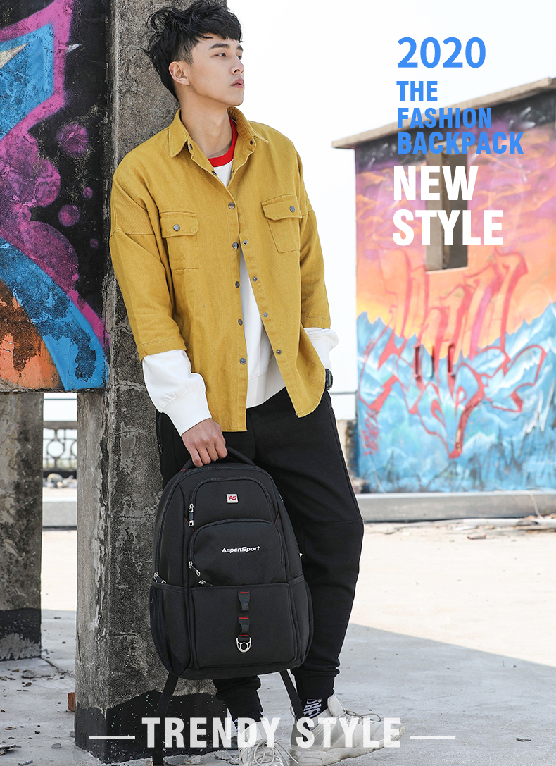 AspenSport Backpack Laptop กระเป๋าสะพายหลัง กระเป๋าโน๊ตบุ๊ค 14-16 นิ้ว กระเป๋าเดินทาง รุ่น AS-B63 ขนาด สีน้ำเงิน