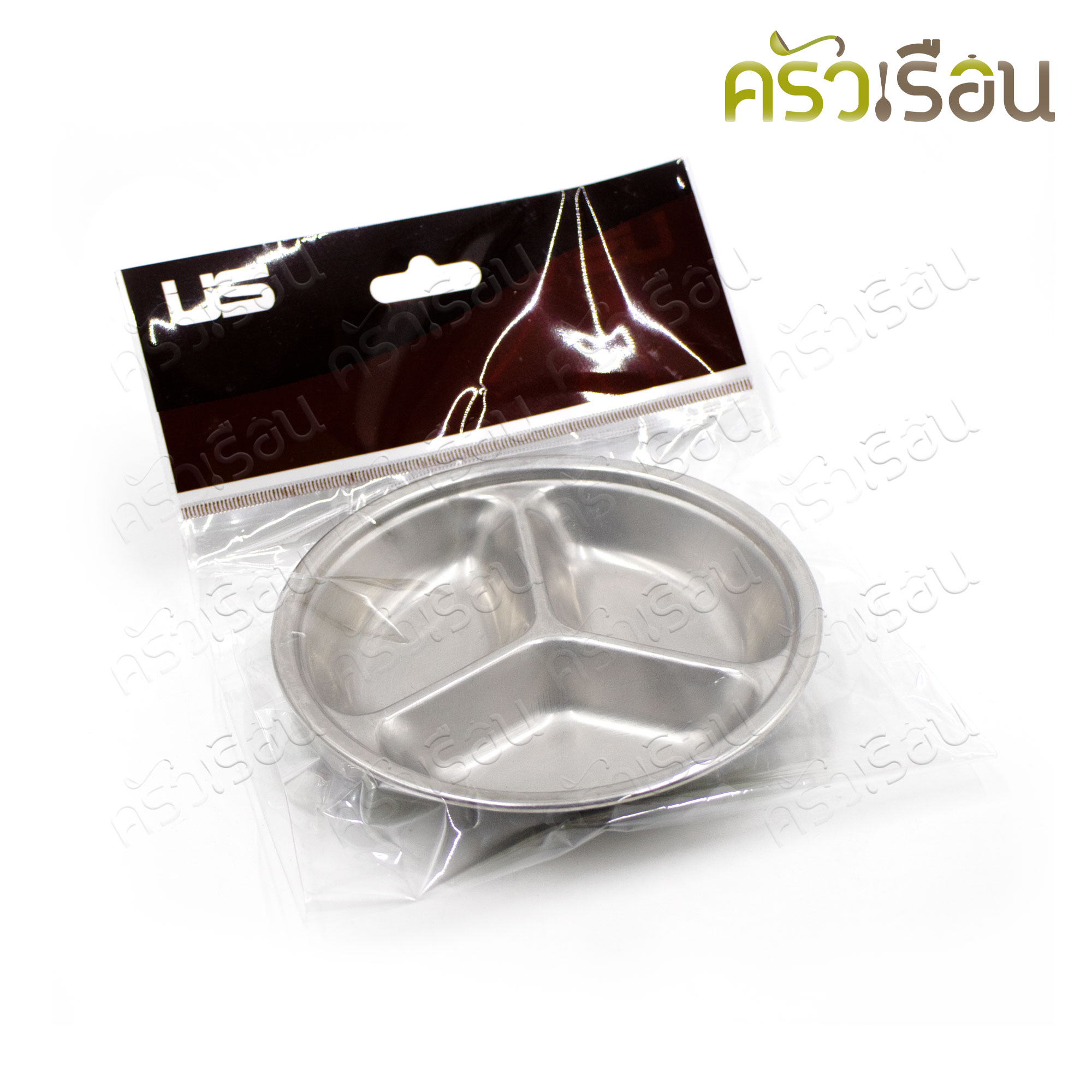 US Round sauce plate, 3 partitions, stainless steel, 10.5 x 1.6 cm. LM-279