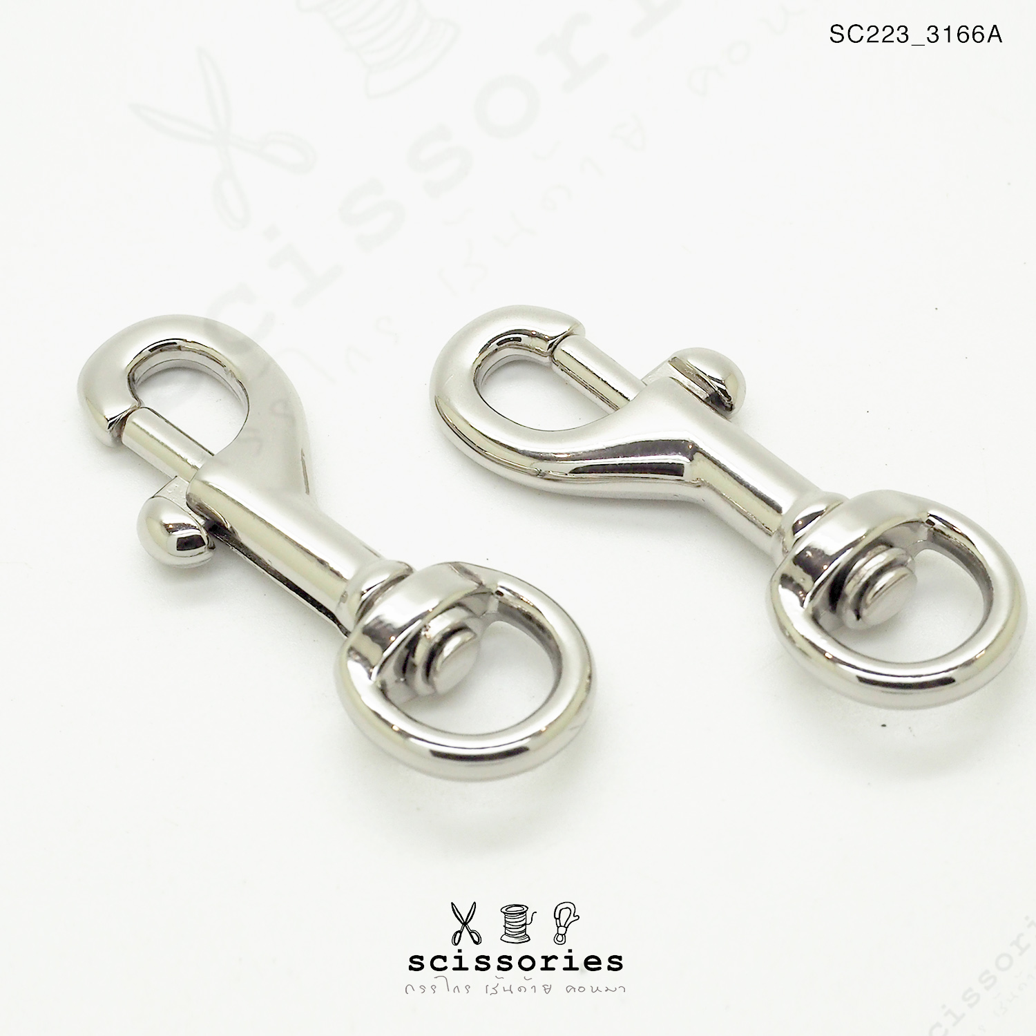 คอหมาเกี่ยวฐานห่วง สีเงิน2ตัว