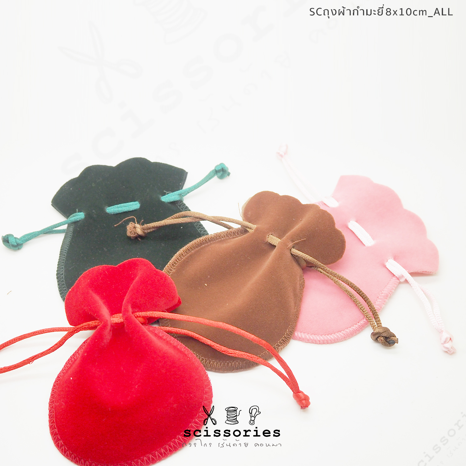 SC ถุงผ้ากํามะหยี่ สีชมพู 8x10cm_PI