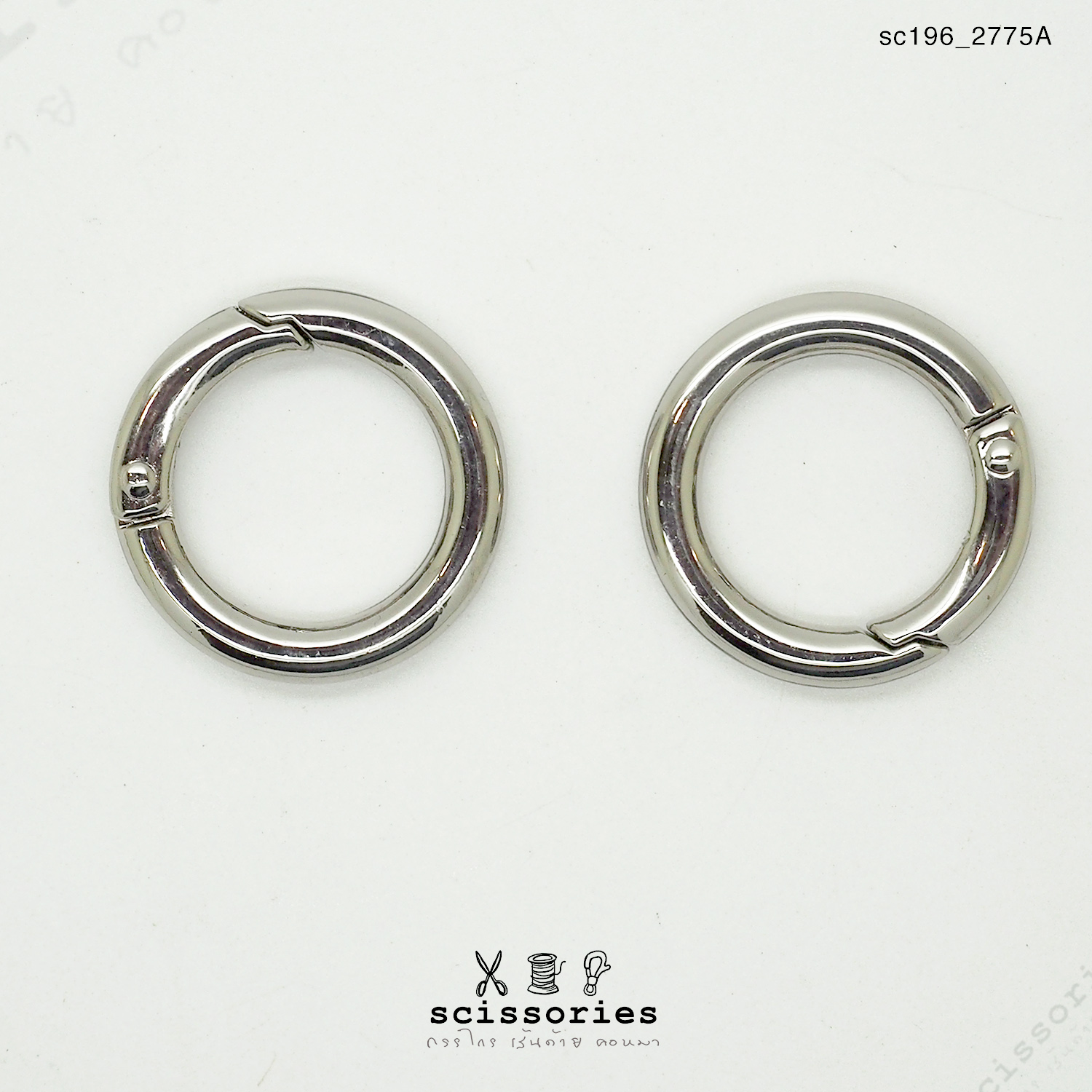 ห่วงกลม สีเงิน/2ตัว ขนาด 1.7 cm.