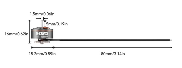 [11-3] 4ลูก 1104 | 7200KV LAVA Series FPV Motor สายยาว 80mm Brushless Motors Regular price อุปกรณ์โดรน Drone