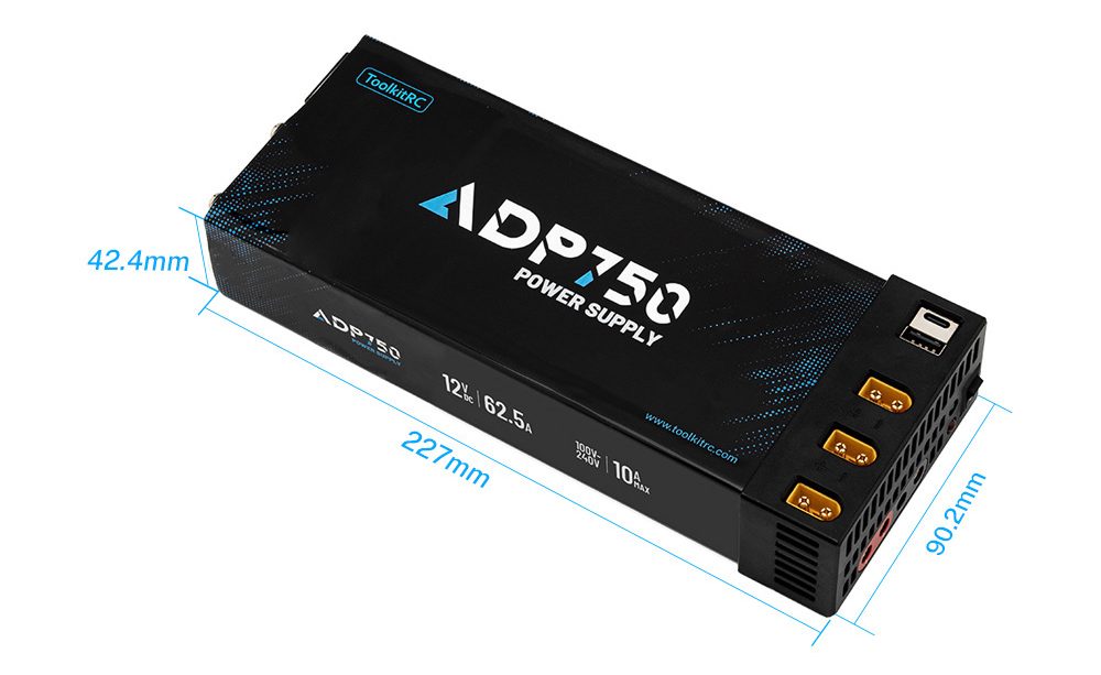 ToolkitRC ADP ADP750 750W 12V 62.5A 100-240V AC to 12V DC power supply จ่ายไฟอัจฉริยะ 7 พอร์ต มีพัดลม ToolkitRC M6D M7