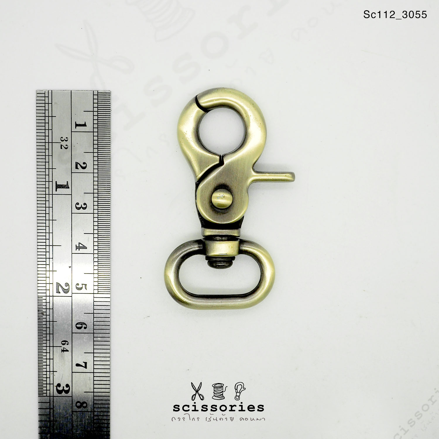 คอหมาเกี่ยว 2cm. สีเหลืองปัด Brush Gold จำนวน 2ตัว