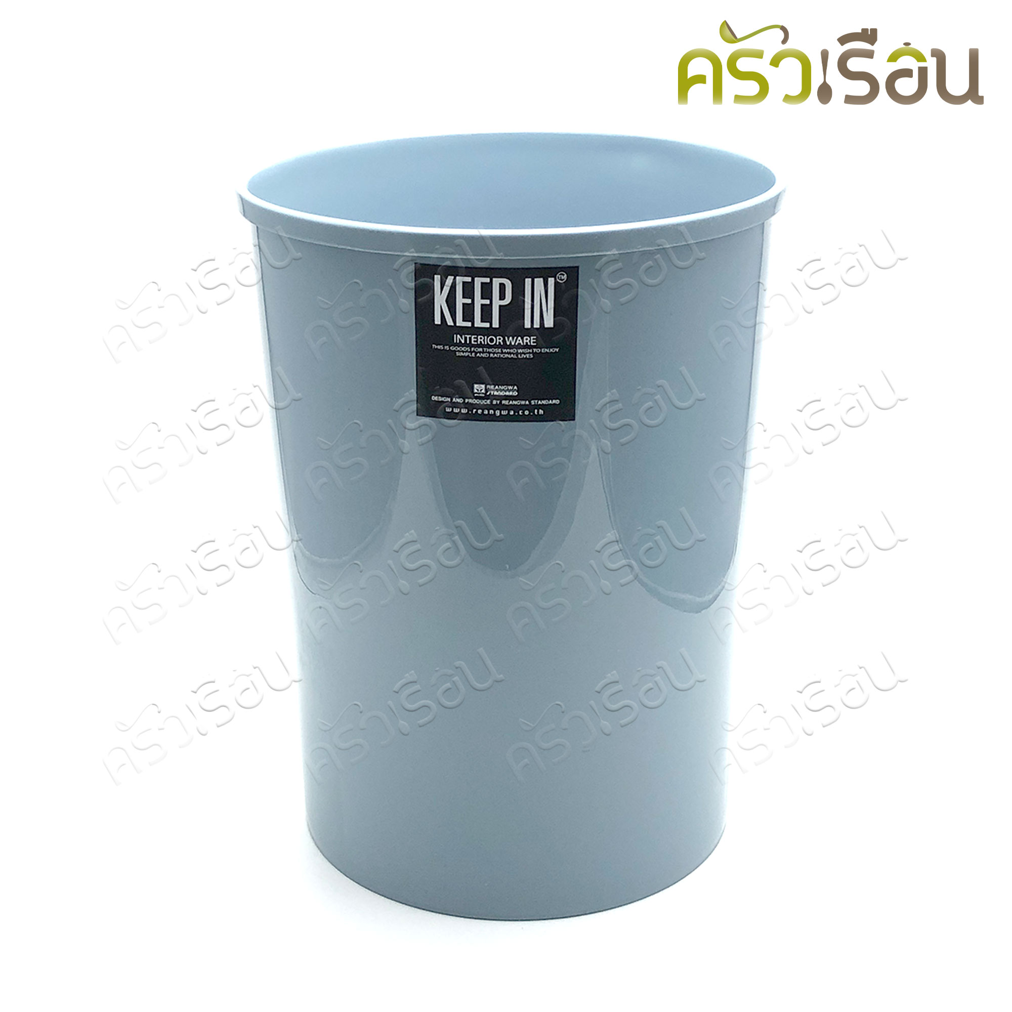 Reangwa Standard [ ราคาต่อใบ ] ถังผง กลมใหญ่ 12 ลิตร 25 x 33 ซม. RW9074 คละสี สีอาจเหมือนหรือต่างจากภาพ เลือกสีไม่ได้ ถังขยะ ทางสูง ถังไม่มีฝา