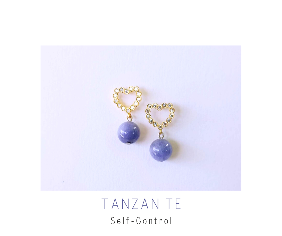 ต่างหูหินแท้ "14K" Tanzanite Earring (Good Fortune)