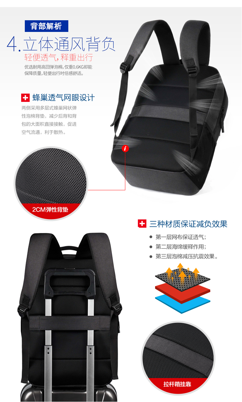 AspenSport Backpack Laptop กระเป๋าสะพายหลัง กระเป๋าโน๊ตบุ๊ค 14-16 นิ้ว กระเป๋าเดินทาง รุ่น AS-B99 ขนาด สีเทา