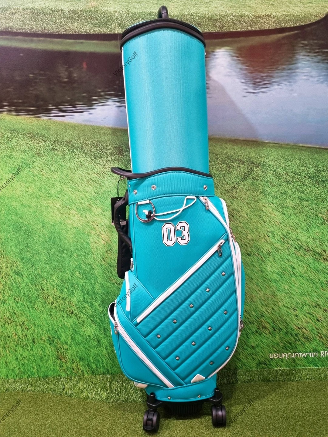 (Genuine) Golf Bag Travel BOYEA Multifunction 03 (New version) 4 wheels สีฟ้าเข้ม *Free Cover Protector