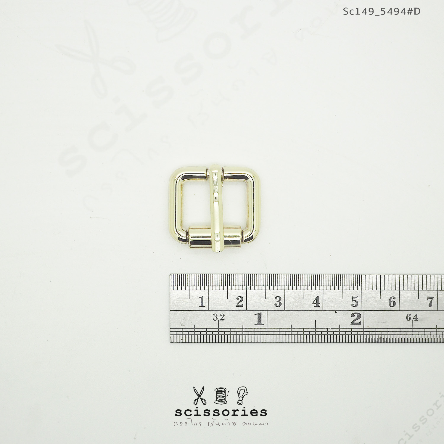 เข็มขัด ลูกกลิ้ง 1.7cm สีทอง/2ตัว