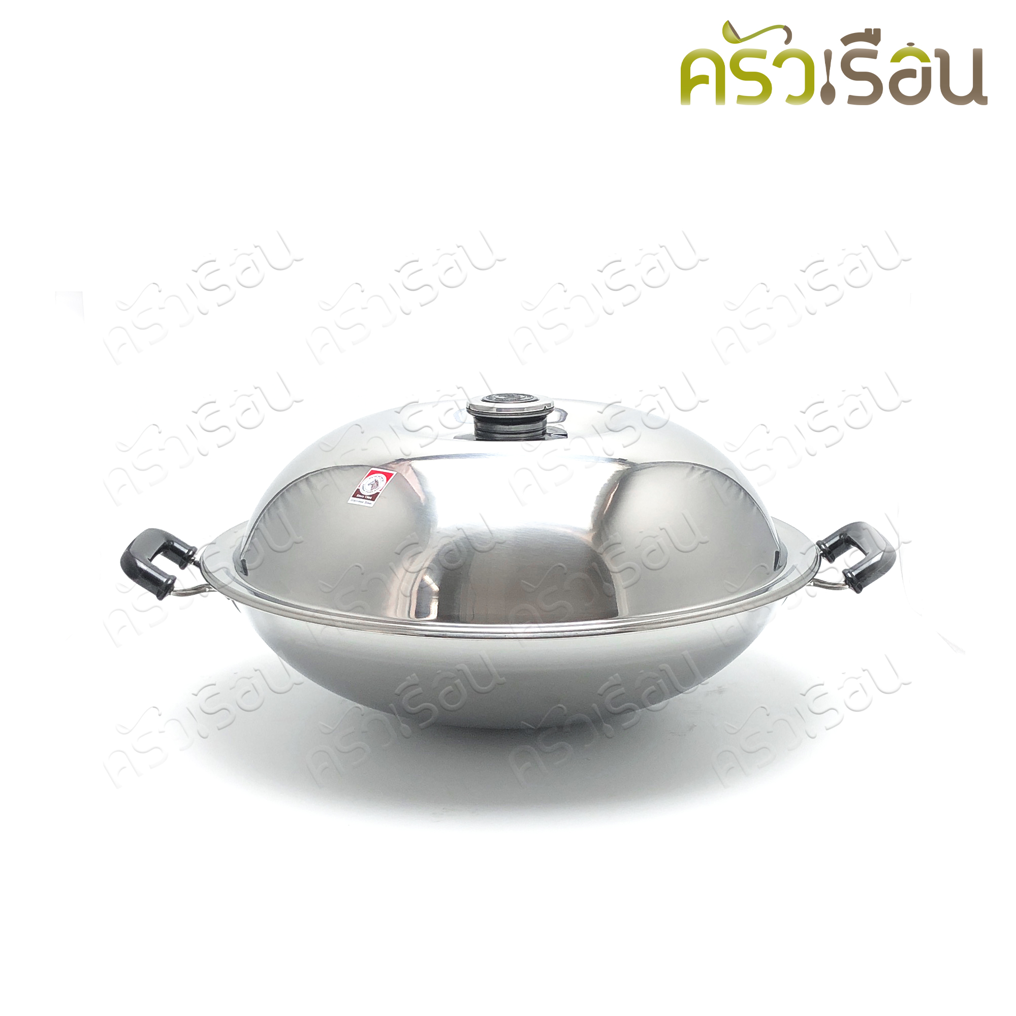 Zebra กระทะจีน สเตนเลส 5 ชั้น 42 ซม. พร้อมฝา+ชั้นนึ่ง ตราหัวม้าลาย 176202 กระทะม้าลาย wok