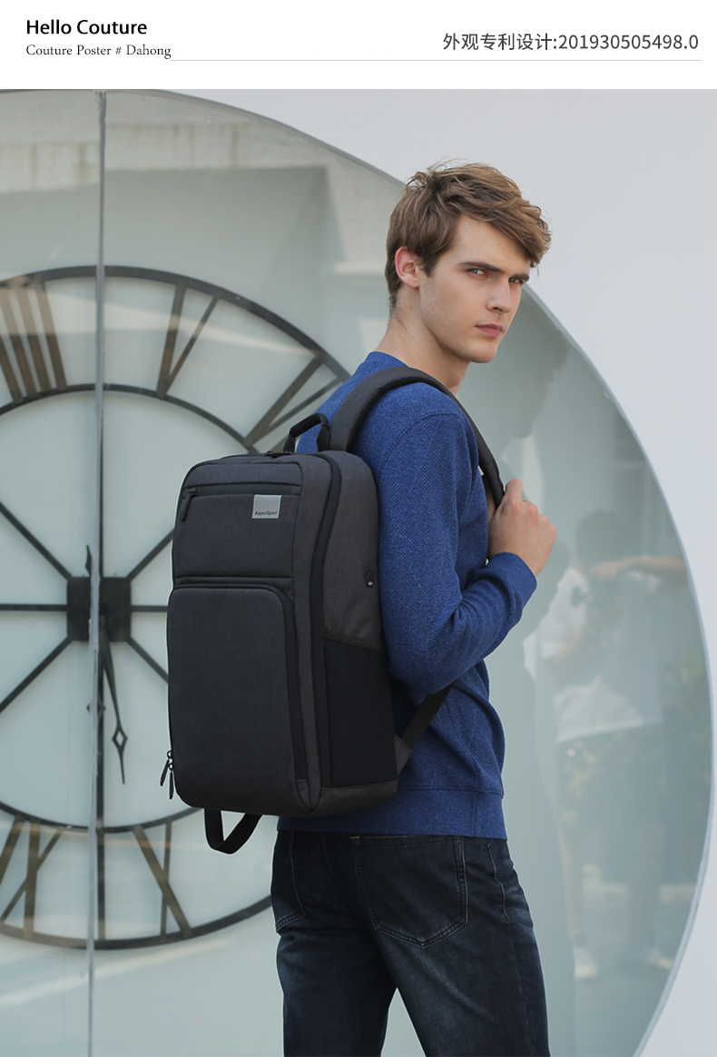 AspenSport Backpack Laptop กระเป๋าสะพายหลัง กระเป๋าโน๊ตบุ๊ค 14-16 นิ้ว กระเป๋าเดินทาง รุ่น AS-B85 ขนาด สีดำ