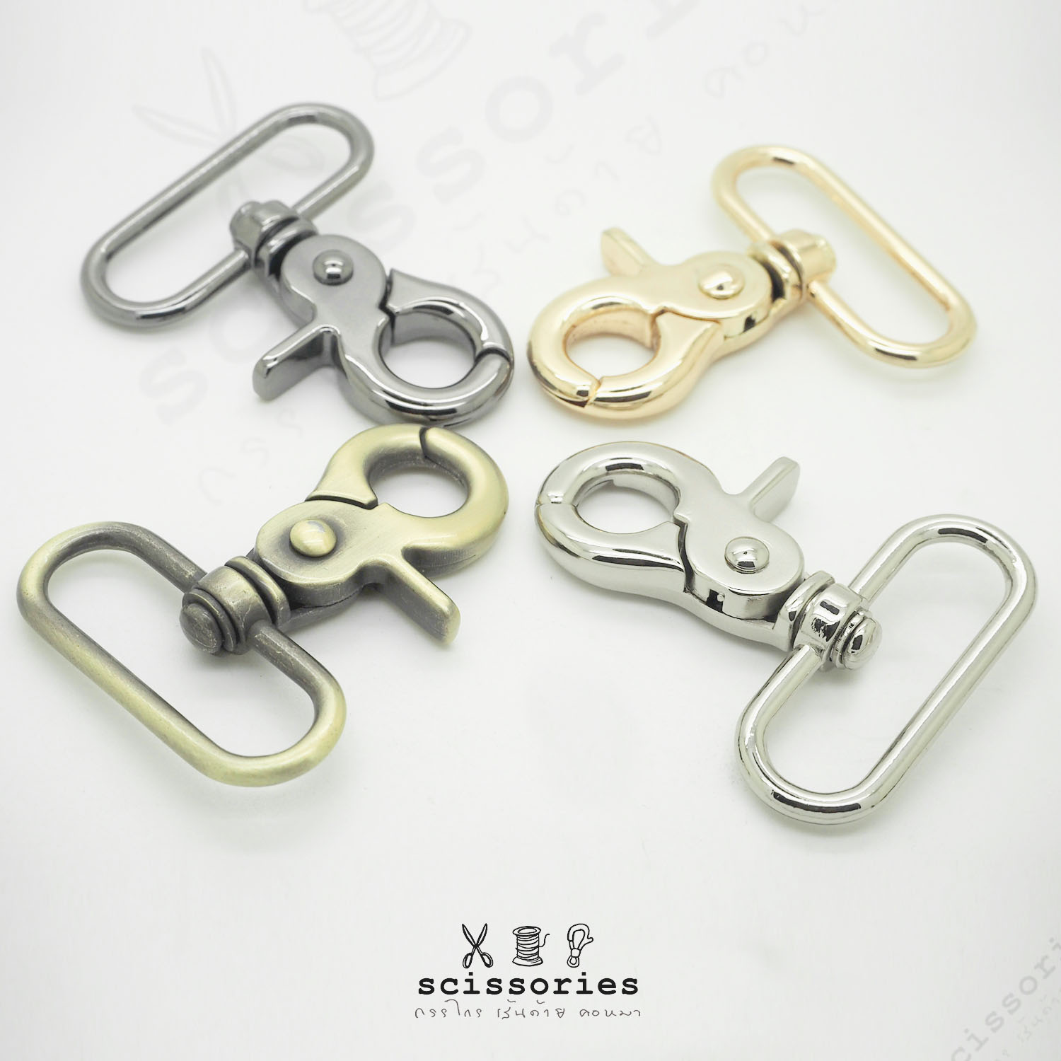 คอหมา 1.5" สีเงิน/2 ตัว