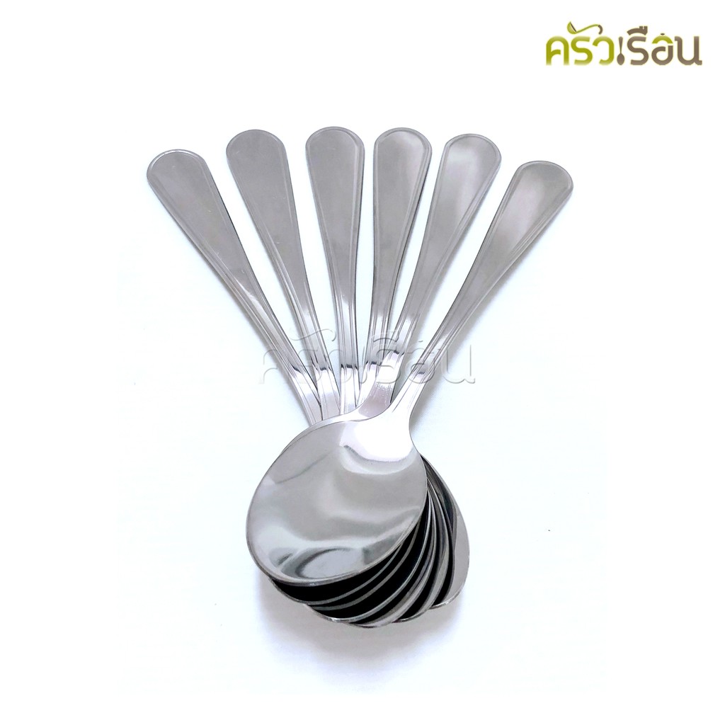 Double Apples [ 6 คู่ ] ช้อน+ส้อม ลาย857 อย่างหนา 2.0 มม. 19 ซม. ตราแอปเปิ้ลคู่ ช้อนข้าว ช้อนยาว ช้อนกันส้อม ช้อนส้อม