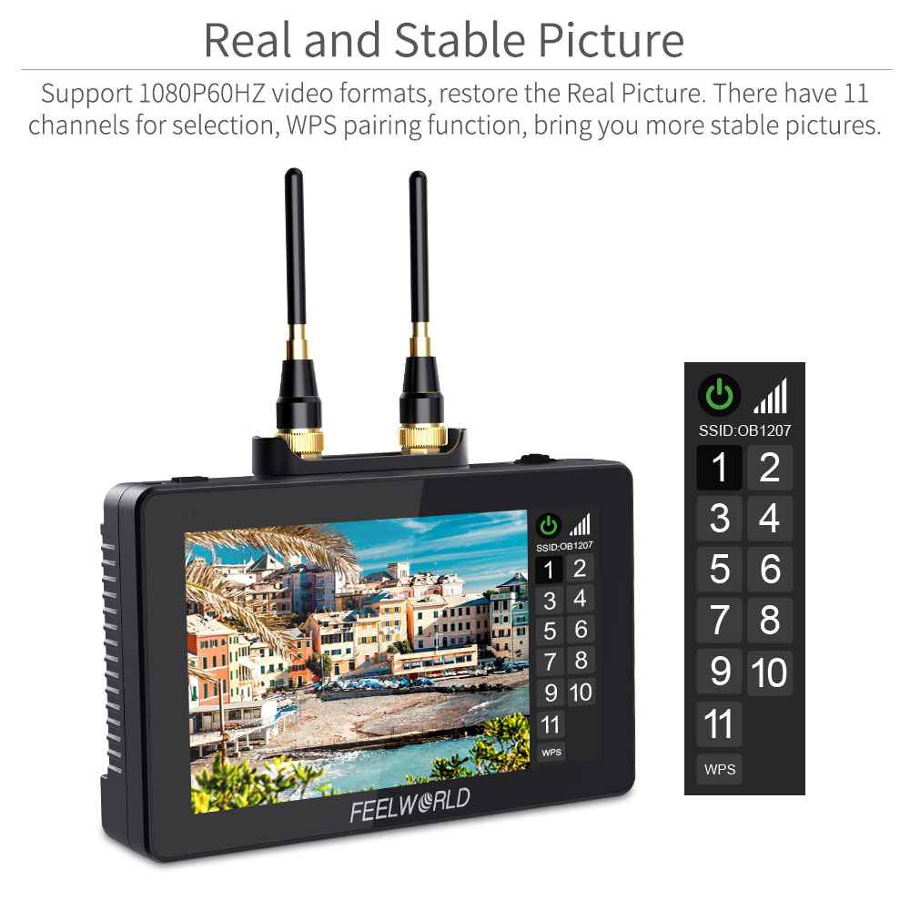 FEELWORLD FT6 FR6: ชุดจอภาพ 5.5 นิ้ว Touchscreen พร้อมการส่งวิดีโอไร้สาย 4K HDMI สำหรับกล้อง DSLR