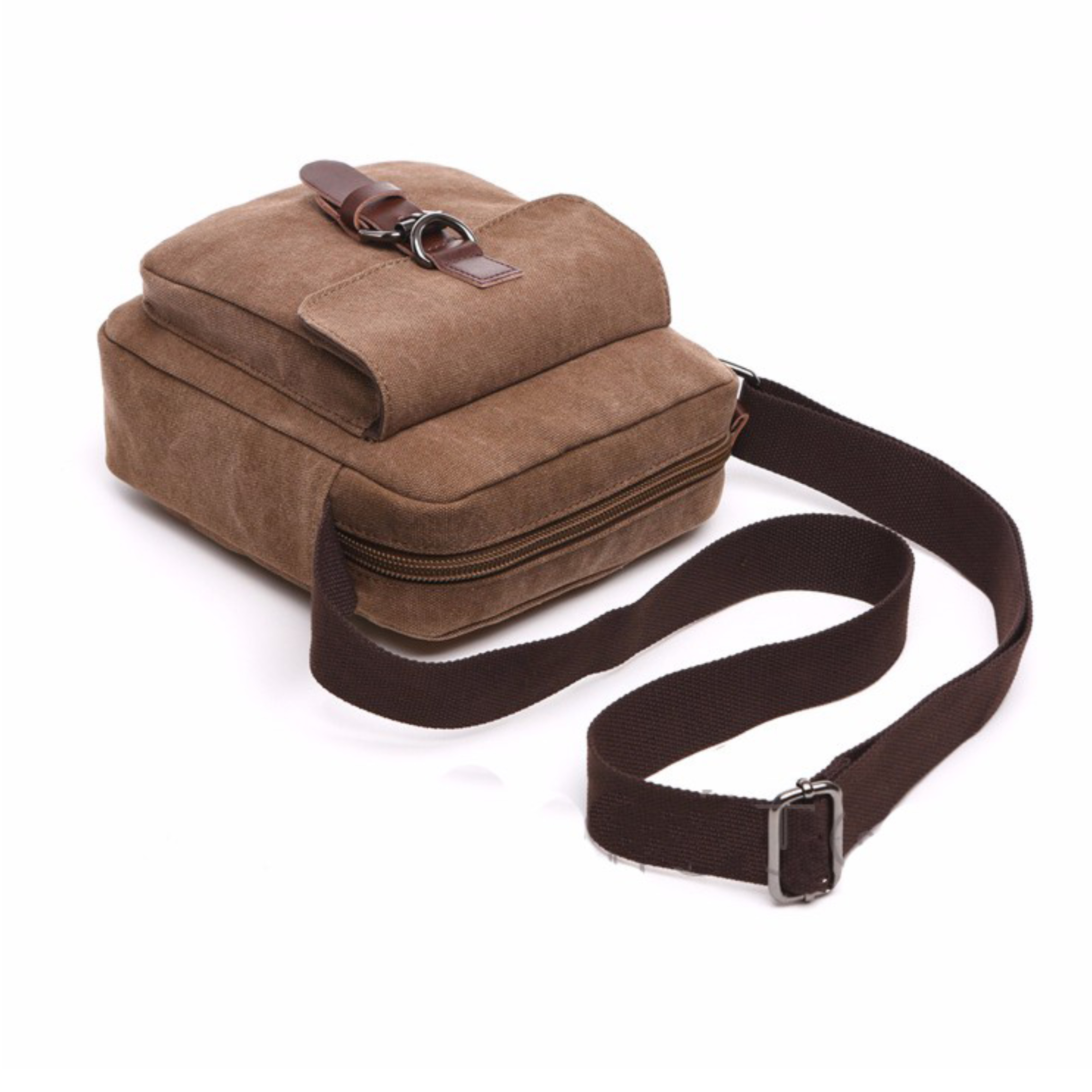 กระเป๋า Vintage สะพายข้าง รุ่น B-107 สีน้ำตาล