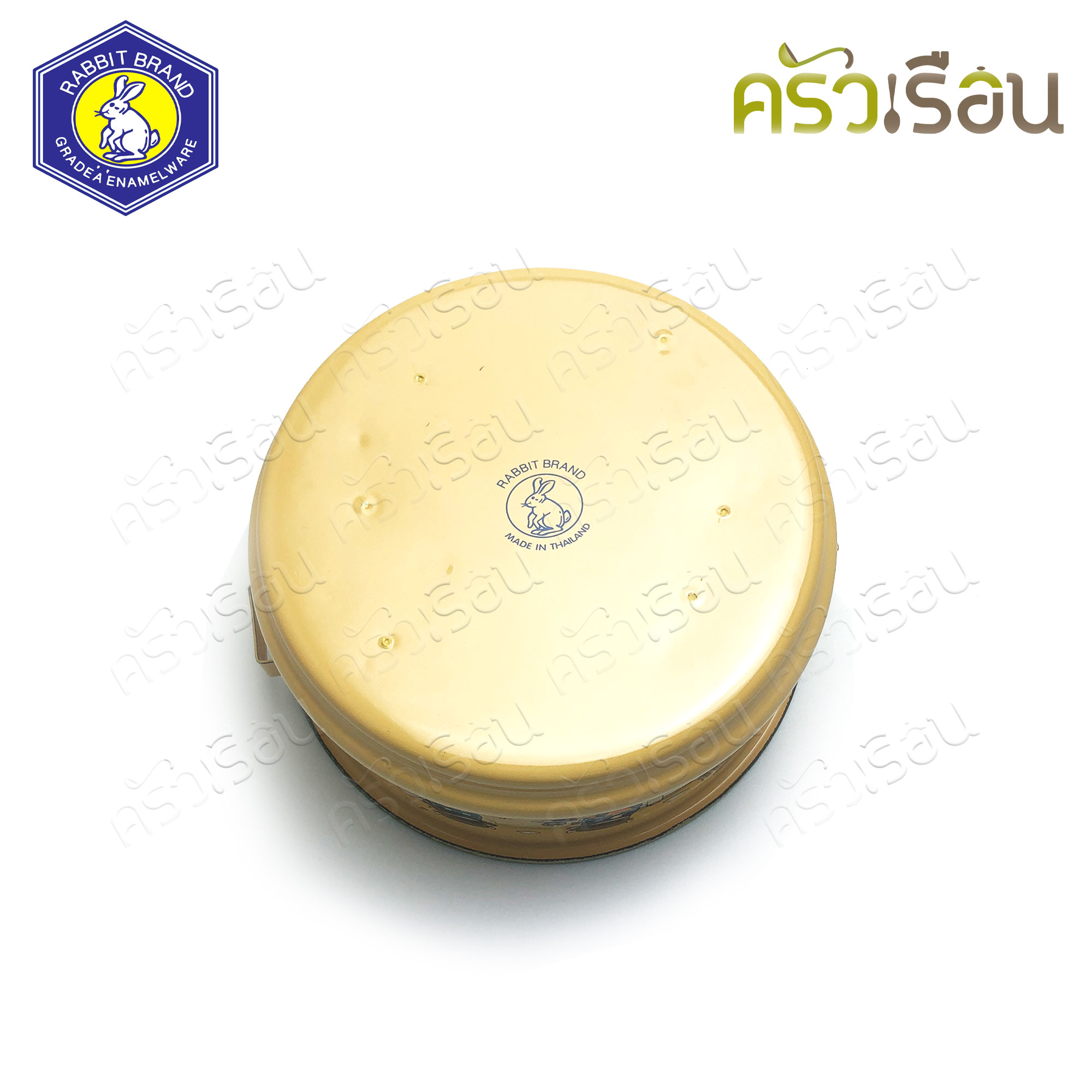 Rabbit Brand ปิ่นโตเคลือบ 14 ซม. 3 ชั้น ลายการ์ตูน ติดลมห้อยเวหา Tidlom The Sky Hanger ปิ่นโตโบราณ ปิ่นโต enamel ตรากระต่าย