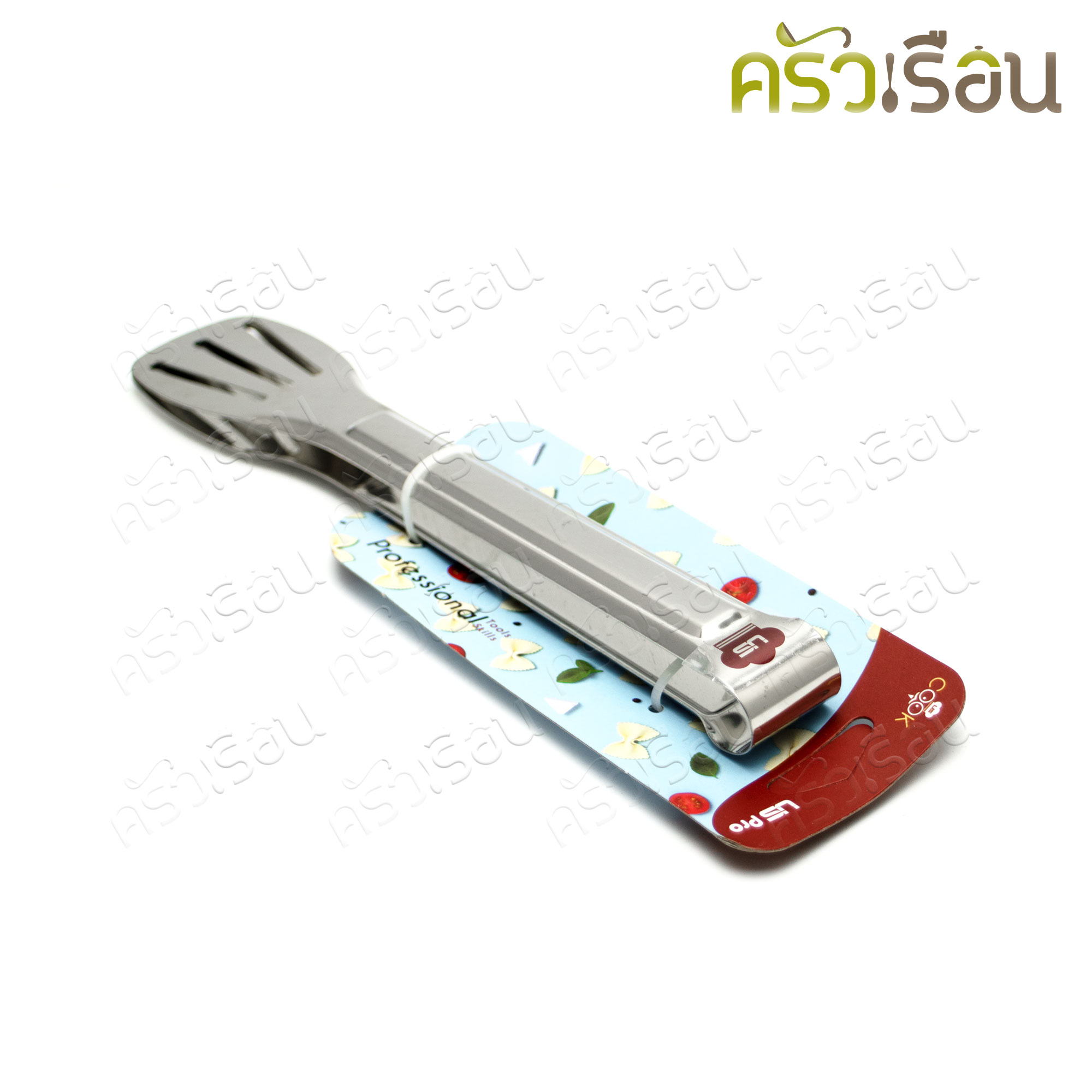 US ที่คีบอาหาร หัวเรียว มีร่อง 9 นิ้ว TT-16 ที่คีบ คีบของทอด