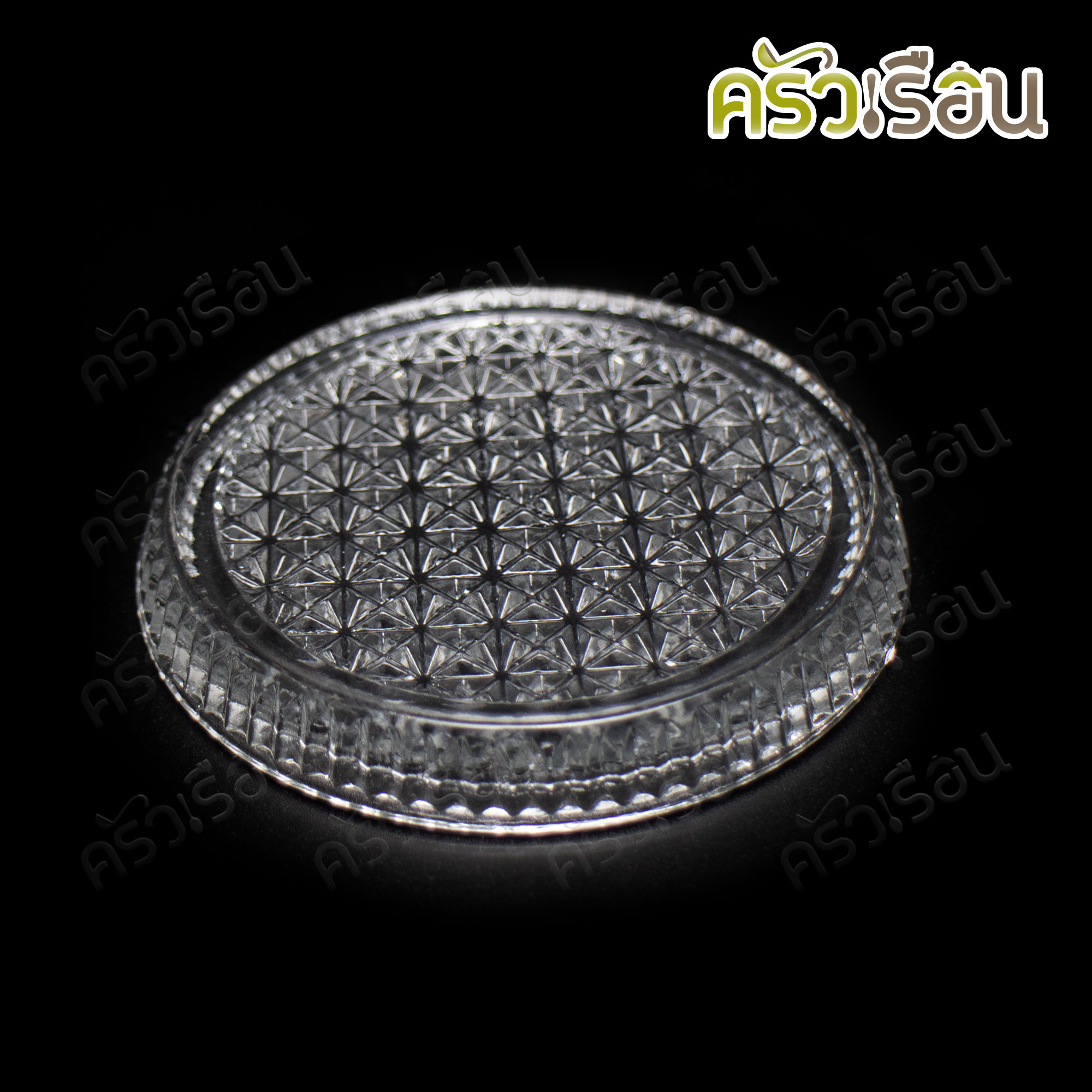 US จานรองแก้ว แก้วใส ลายนูน 8.7 x 8.7 x 1 ซม. CST-3P ใช้กับแก้วก้น 7.5 ซม. หรือ เล็กกว่า ที่รองแก้วน้ำ