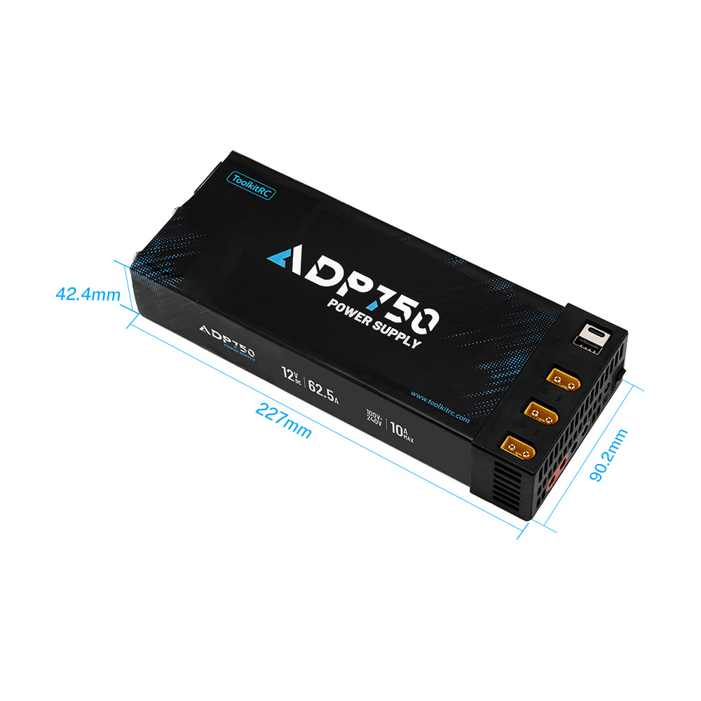 ToolkitRC ADP ADP750 750W 12V 62.5A 100-240V AC to 12V DC power supply จ่ายไฟอัจฉริยะ 7 พอร์ต มีพัดลม ToolkitRC M6D M7