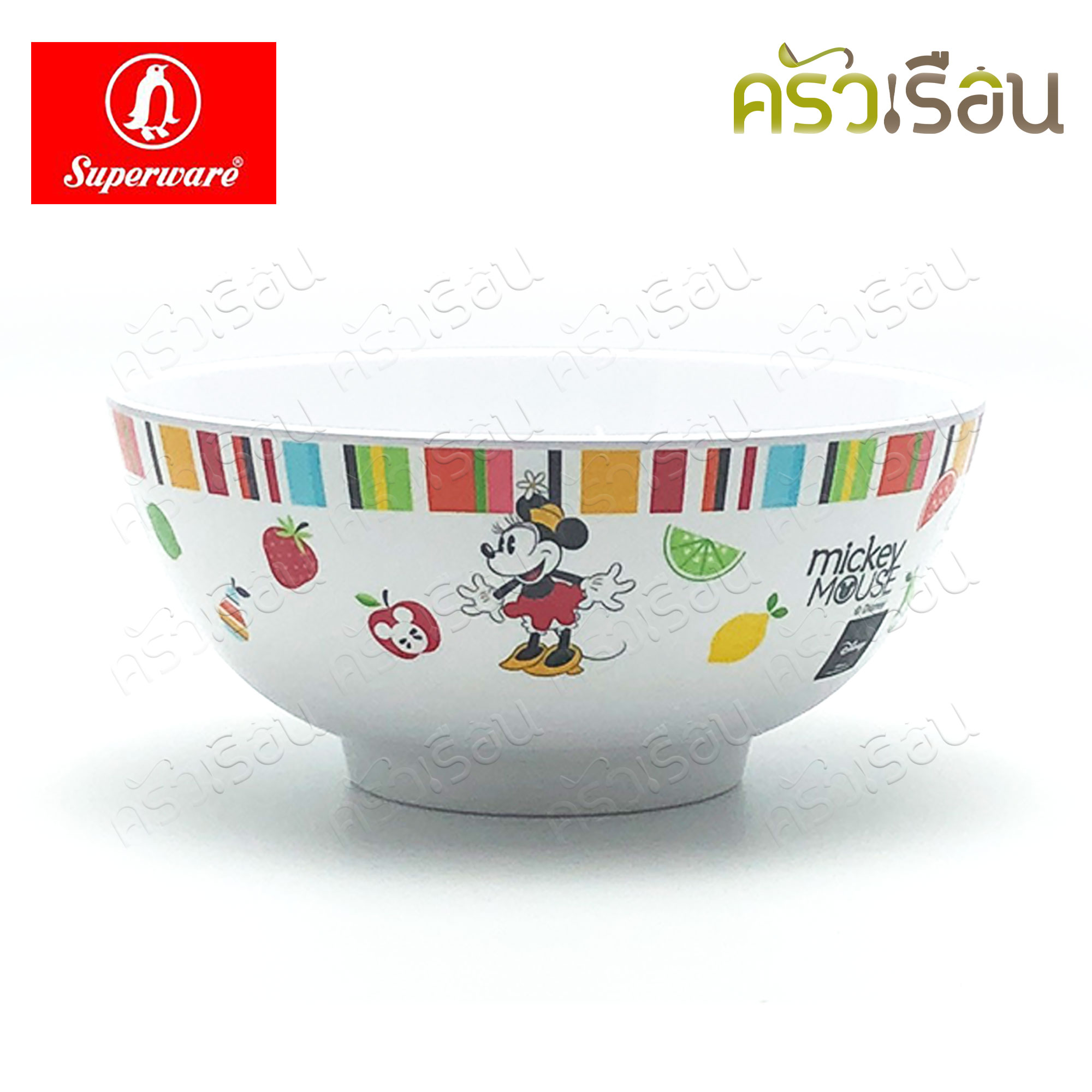 Superware ลาย Mickey Summer Fun มิกกี้ ซัมเมอร์ฟัน [ ราคาต่อชิ้น ] จาน หรือ ชาม หรือ ช้อนส้อม หรือ แก้วน้ำ เมลามีน