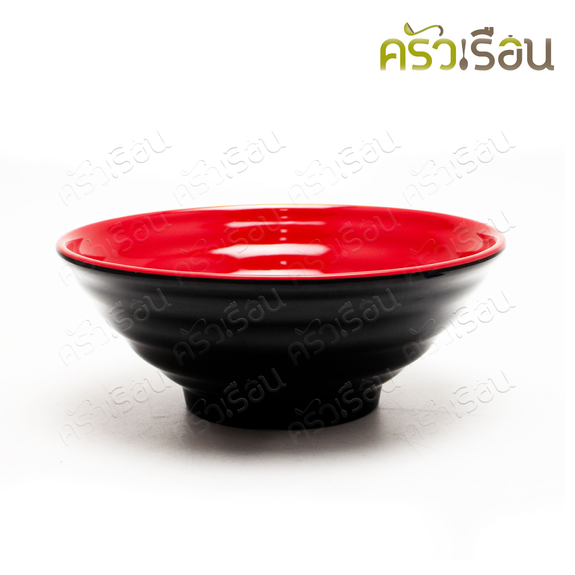 SB ชามราเมง มีลอน เมลามีน สีดำแดง รุ่น B185 ราคาต่อใบ ชามทรงญี่ปุ่น ชามก๋วยเตี๋ยว