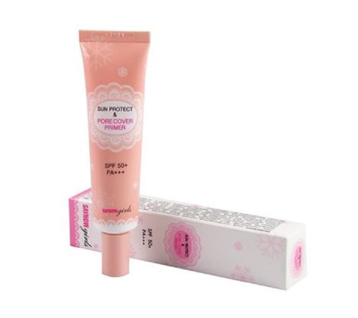 ซันไพรเมอร์หน้าใส ปรับโทนผิวให้ดูอมชมพู ใช้เตรียมผิวก่อนแต่งหน้า พร้อมป้องกันแสงแดด (Saynow Sun protect & Porecover Primer SPF50+PA+++)
