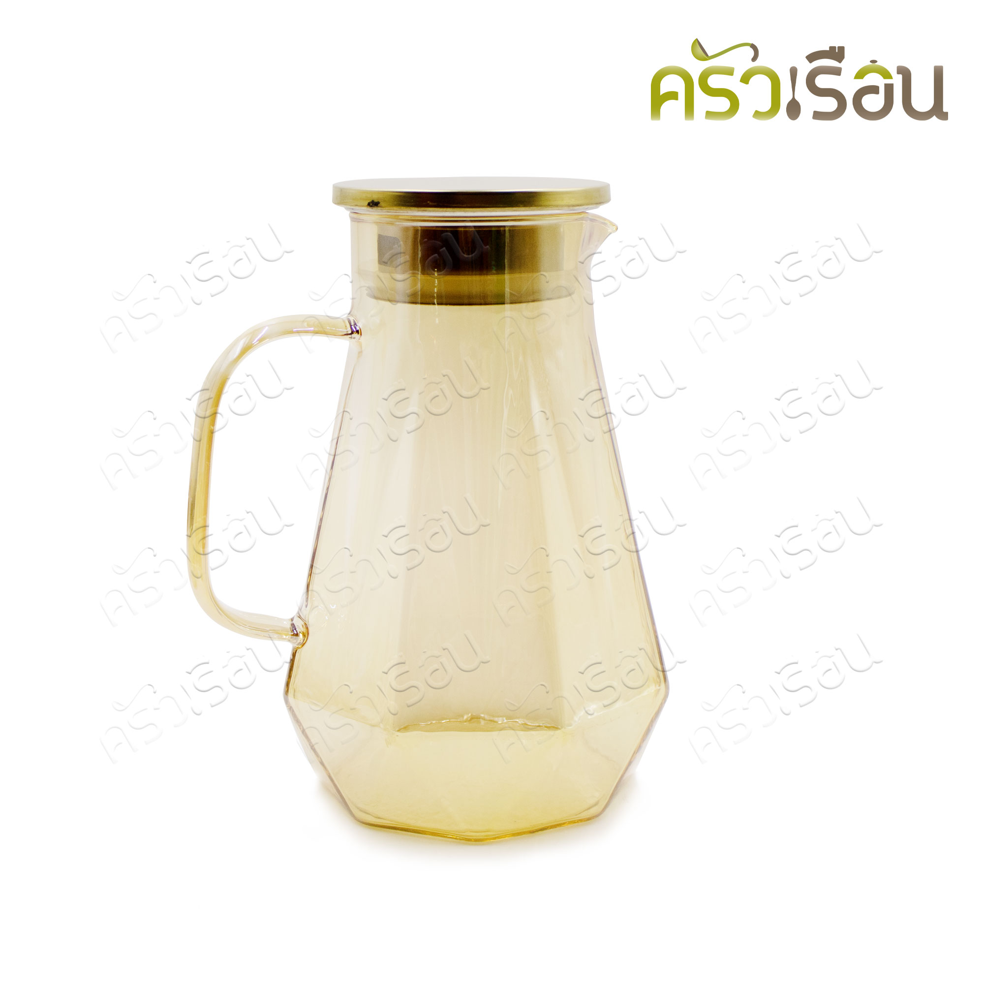 US [ 7-piece ] water pitcher with 6 cups, Honey GP-7H [1.4 L. pitcher with lid, 6 cups, 220 ml.]