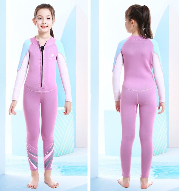 ชุดว่ายน้ำเด็กควบคุมอุณหภูมิ ป้องกันความหนาว ป้องกันรังสี UV ผลิตจากผ้า Neoprene หนา 2.5 mm.