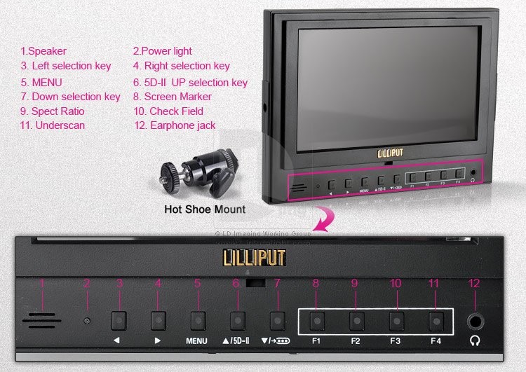 Lilliput 5D-Ⅱ 7 นิ้ว LED Field Monitor