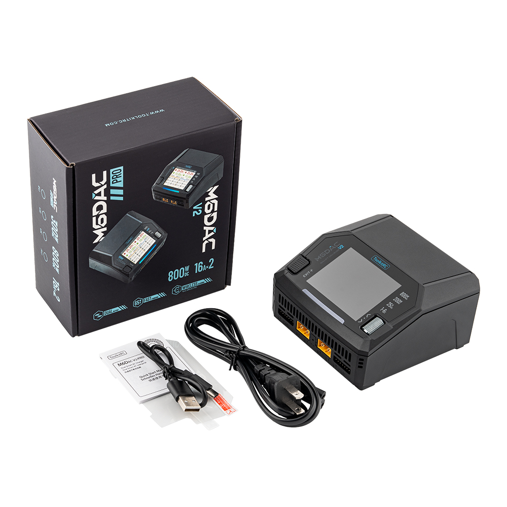 ToolkitRC M6DAC V2 LiPo 1-6S 15A Dual Channel Smart Charger AC 200W | DC 800W | 65W Fast charge อุปกรณ์โดรน Drone