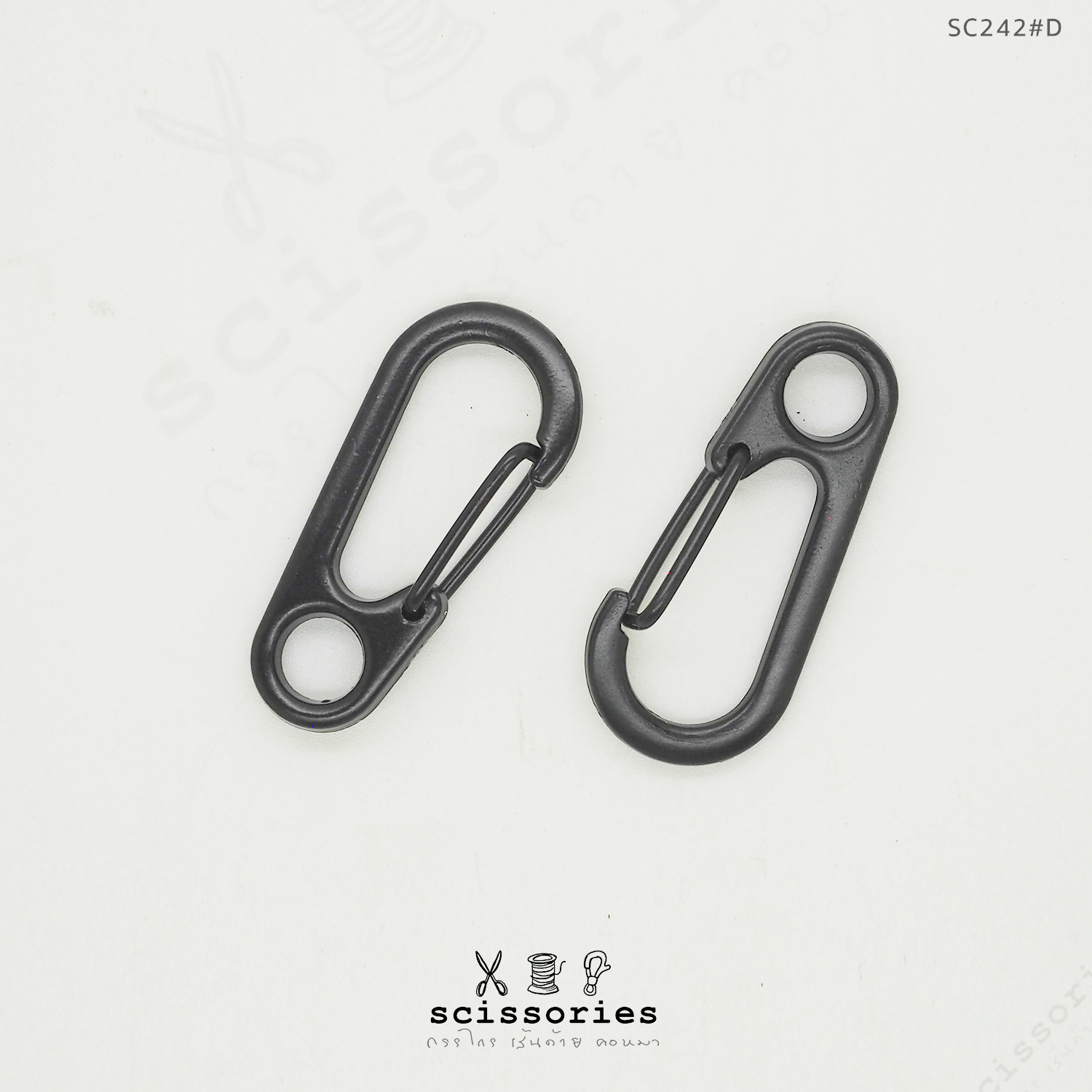 ตัวเกี่ยวฐานกลม สีดำด้าน 2 ตัว โลหะ