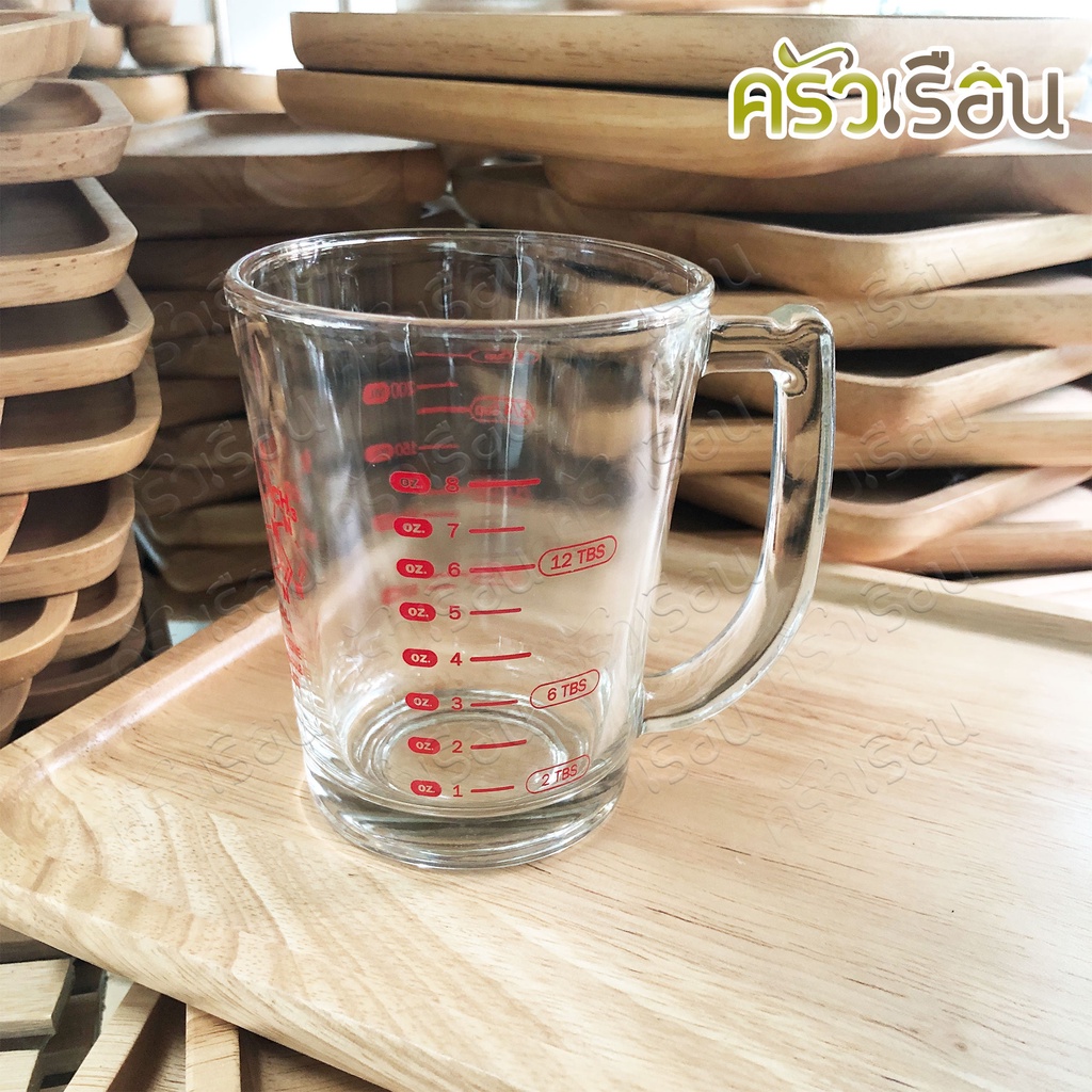 [ 1 pc. mc-108 ] US Glass Measuring Cup with scale, 1 cup [8 ounces, 250 ml.] 8.25 x 10.3 cm. MC-108, Transparant.