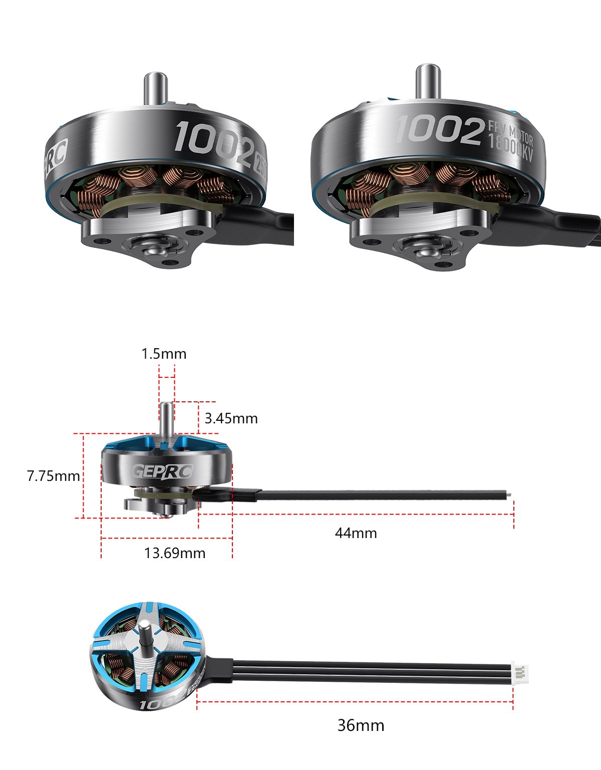 [10-1] 4ลูก GEPRC SPEEDX2 1002 25000KV/18000KV Motor มอเตอร์โดรนจิ๋ว อุปกรณ์โดรน Drone