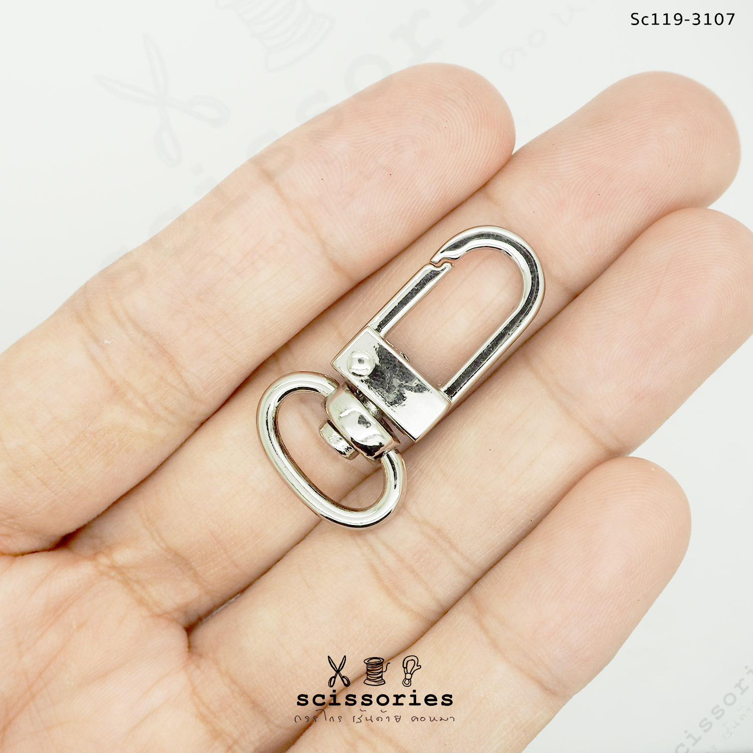 คอหมากรงนก 1 cm สีเงิน /2 ตัว