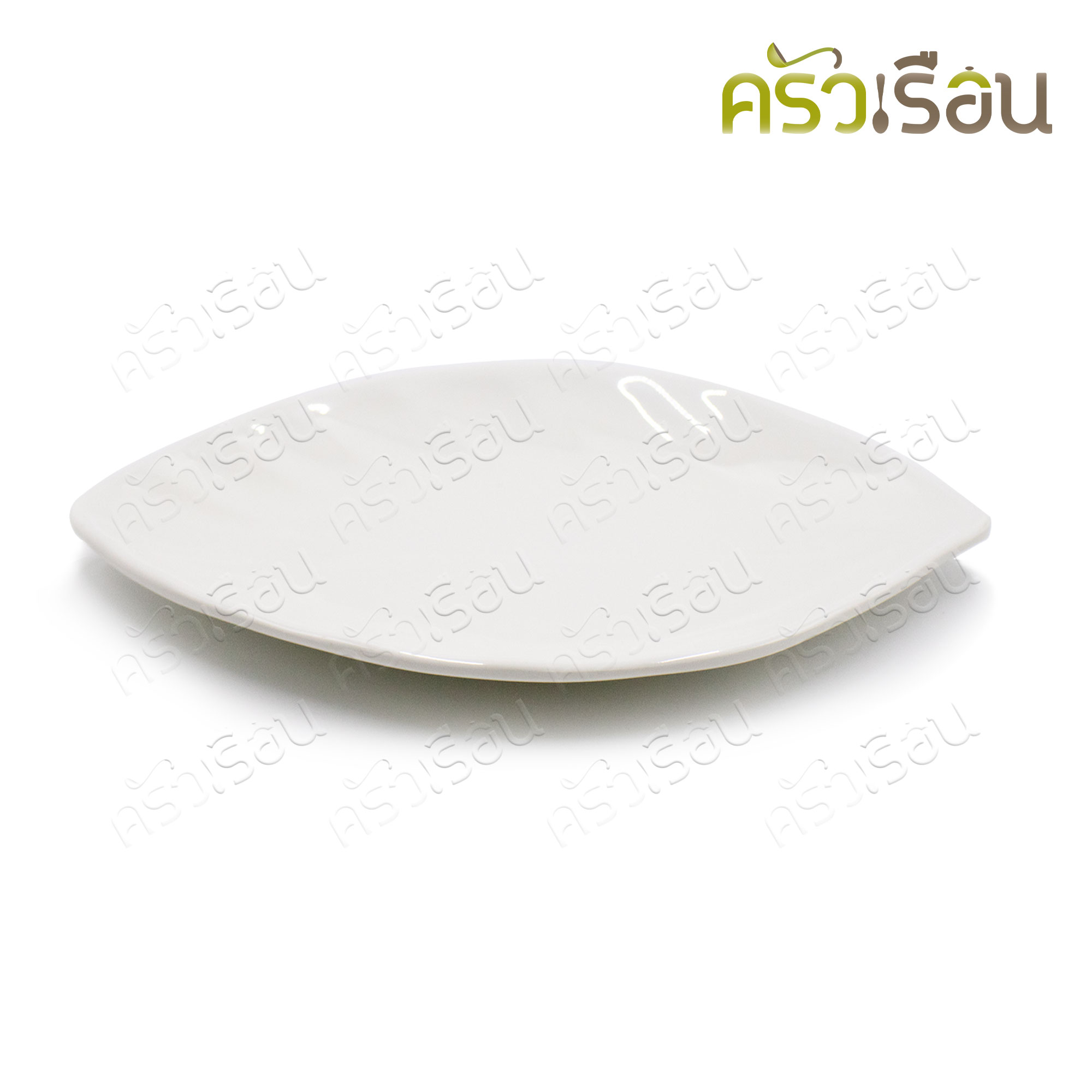 Phoenix leaf-shaped serving plate, melamine, white, 24.8 x 17.8 x 2.5 cm. CH30498