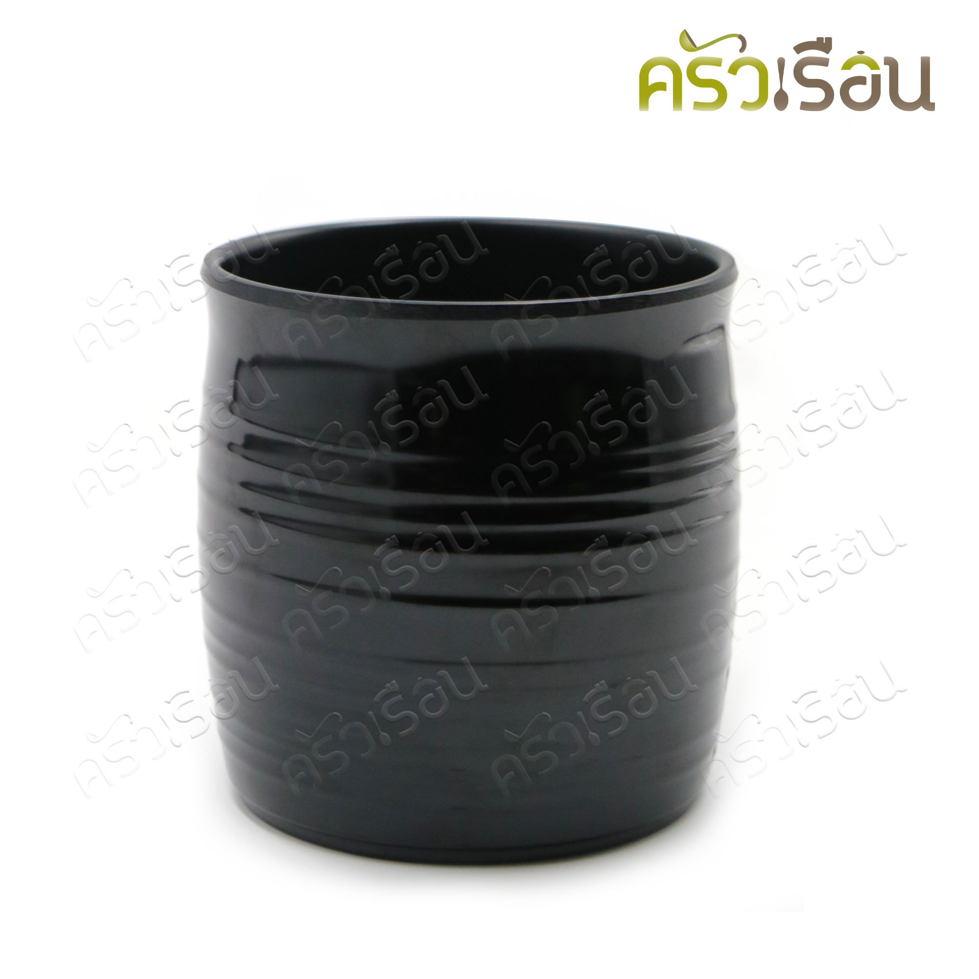 SUMO โถกลม เมลามีน สีดำ มีลอน ทรงญี่ปุ่น 4 นิ้ว Ø9.5 x 10 ซม. JB734-4 กระบอกใส่ตะเกียบ