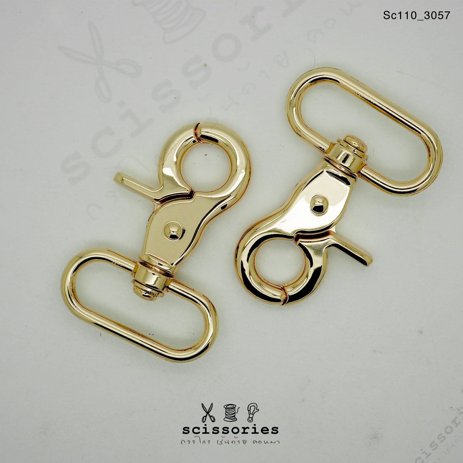 คอหมาเกี่ยว 1.2 นิ้ว สีทอง Gold/2 ตัว