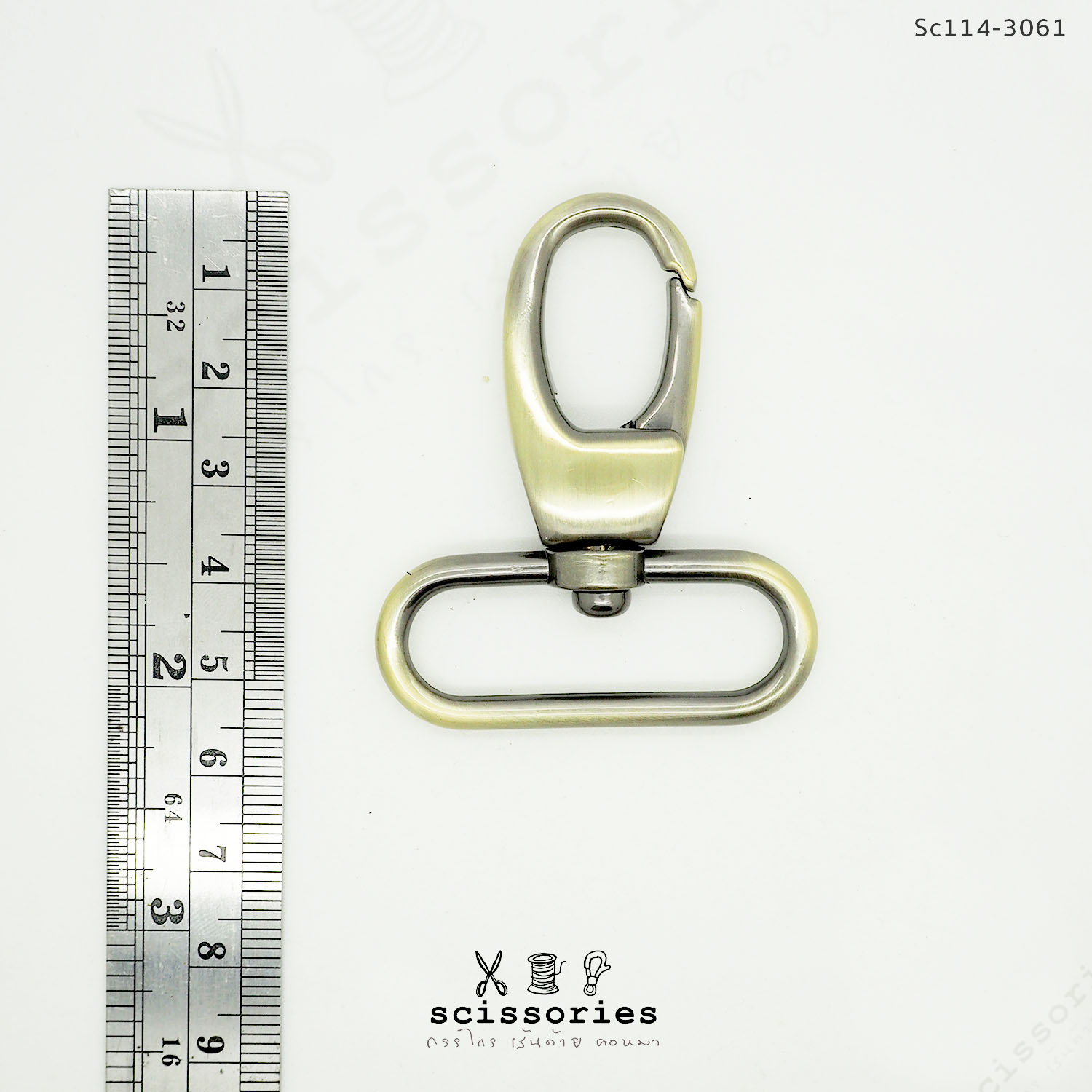 คอหมาเกี่ยว 1.2" สีเหลืองปัด 2ตัว