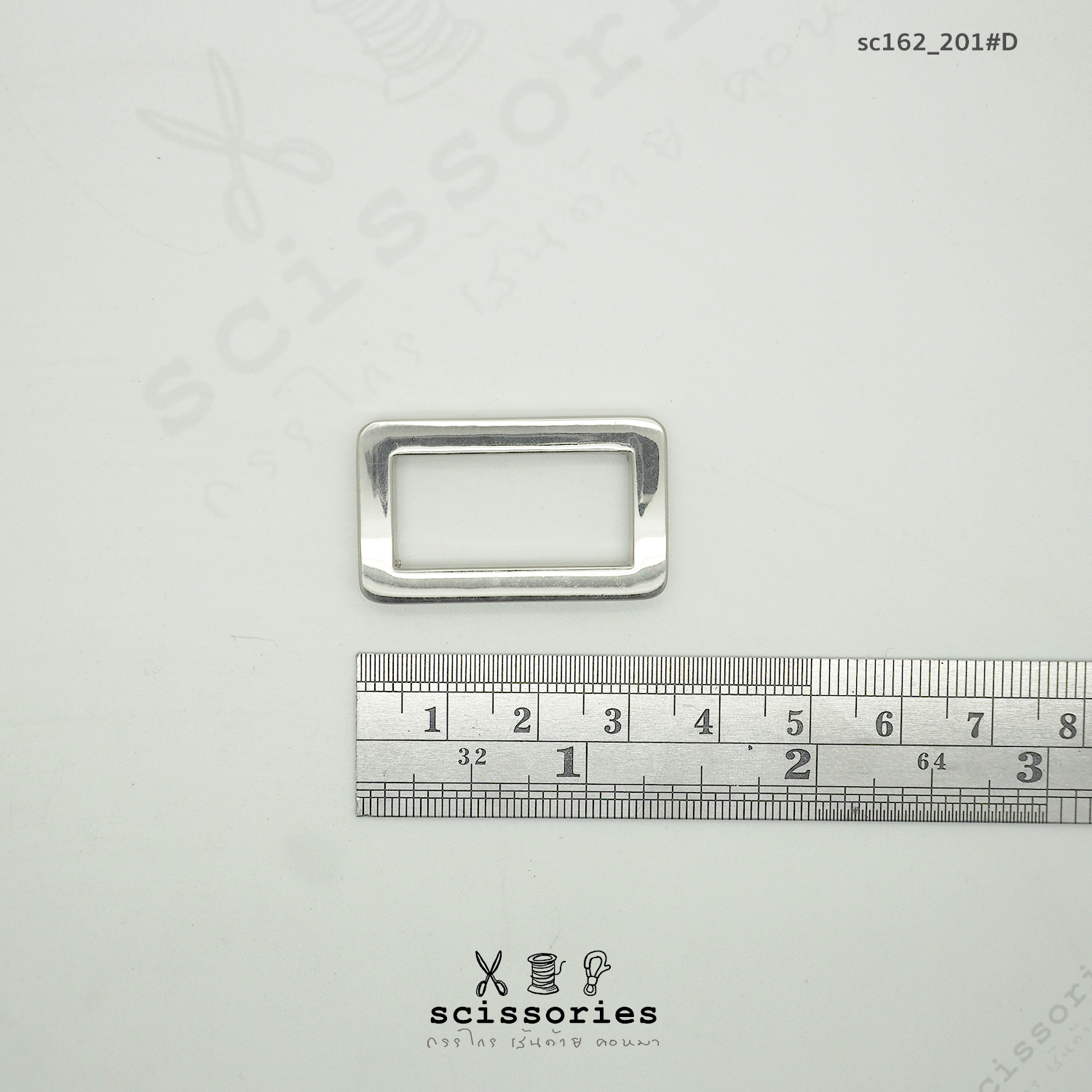 สี่เหลี่ยม 1 นิ้ว สีเงิน Silver /2ตัว