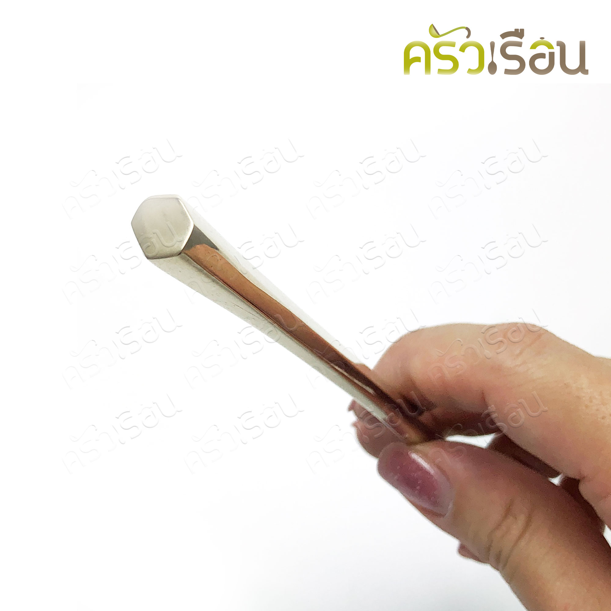 BRASS ช้อนส้อม ทองเหลืองแท้ ด้ามหกเหลี่ยม ยาว 20 ซม. ราคาต่อคู่