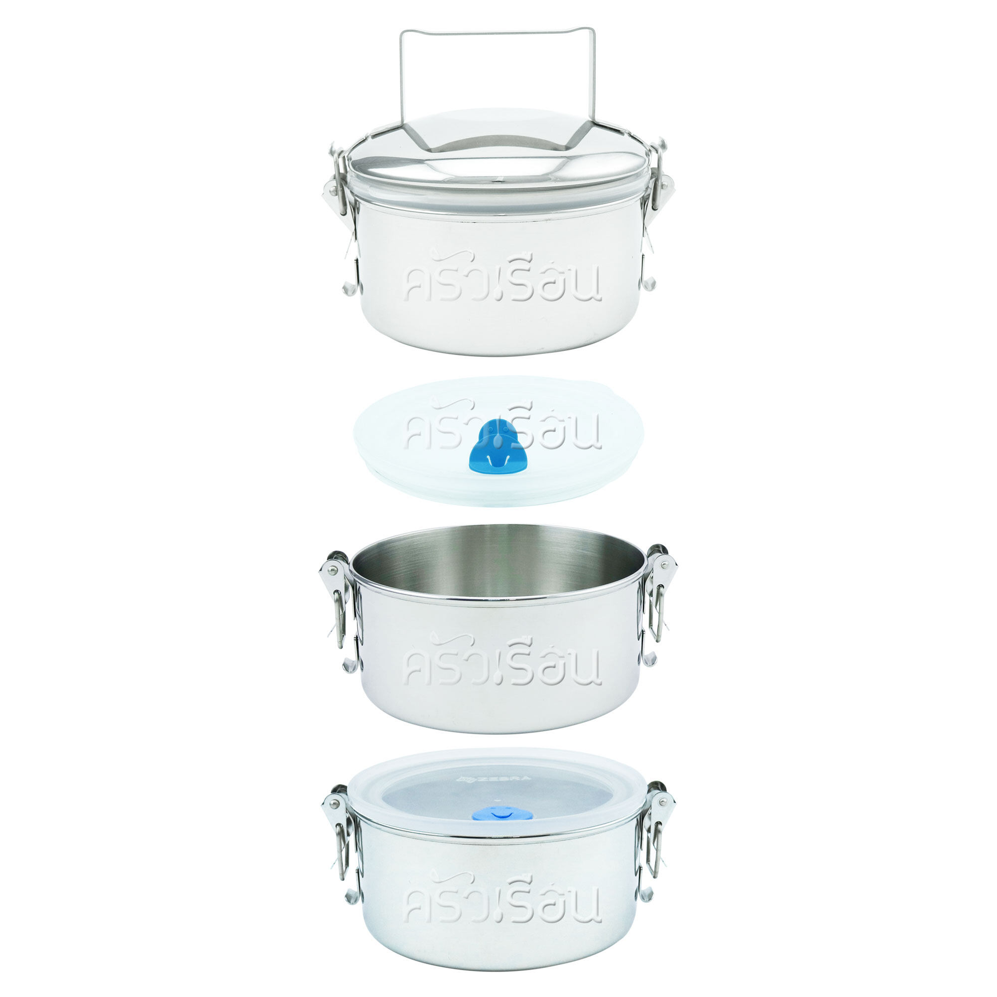 ZEBRA Smart Lock Lunch Box 14 cm. 3 levels, Zebra brand 150247, separate levels, portable, with lids on every level