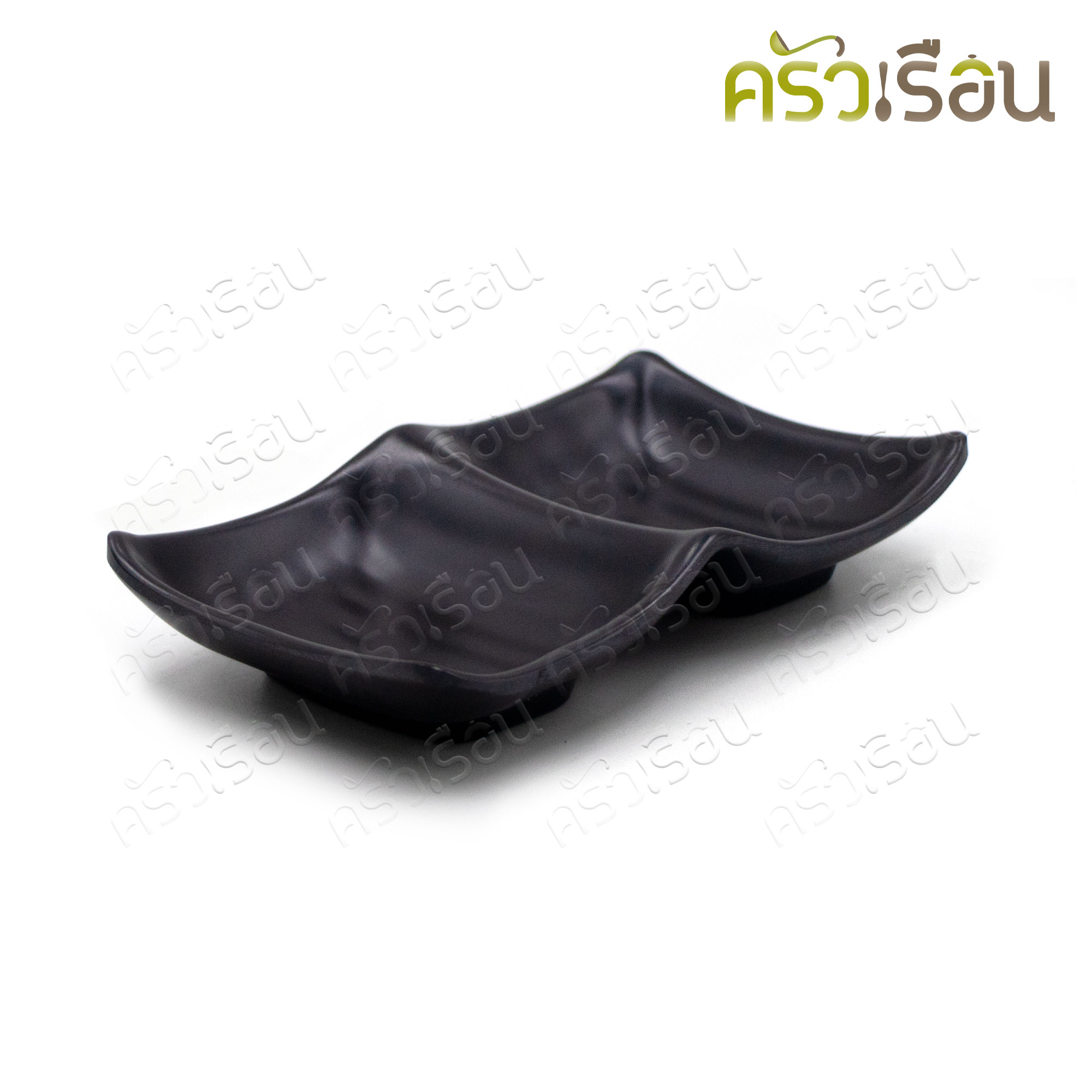 SUMO ถ้วยน้ำจิ้ม เมลามีน 2 ช่อง 5.5 นิ้ว สีดำ JD523-5.5 ถ้วยน้ำจิ้มคู่