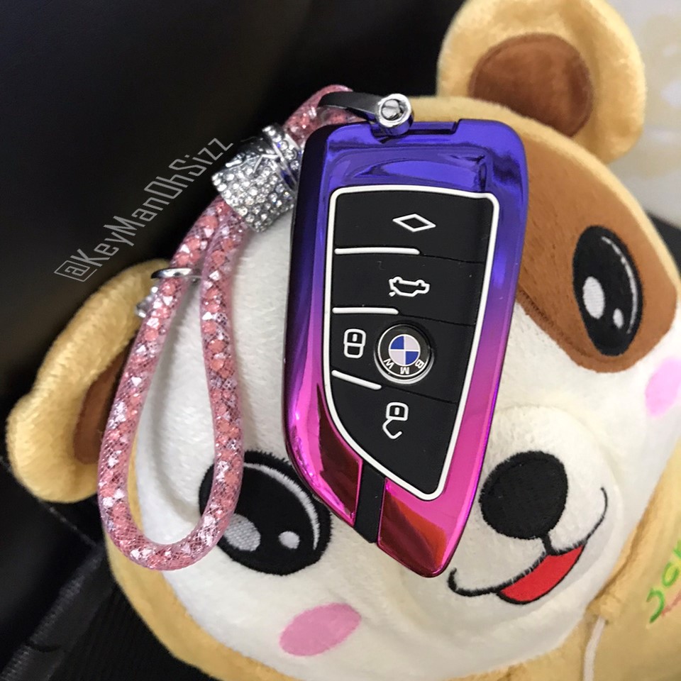 เคสรีโมท BMW Alloy Full Package (Hybrid Color Alloy Up Grade Fluorescence Silicone Push button Guard) BMW Key Sets 2018-New 5 Series 525/530Li/X3X1X5/X6 BMW Series 2-3 Series 4-Series 5, G30 530e m sport,330e m sp