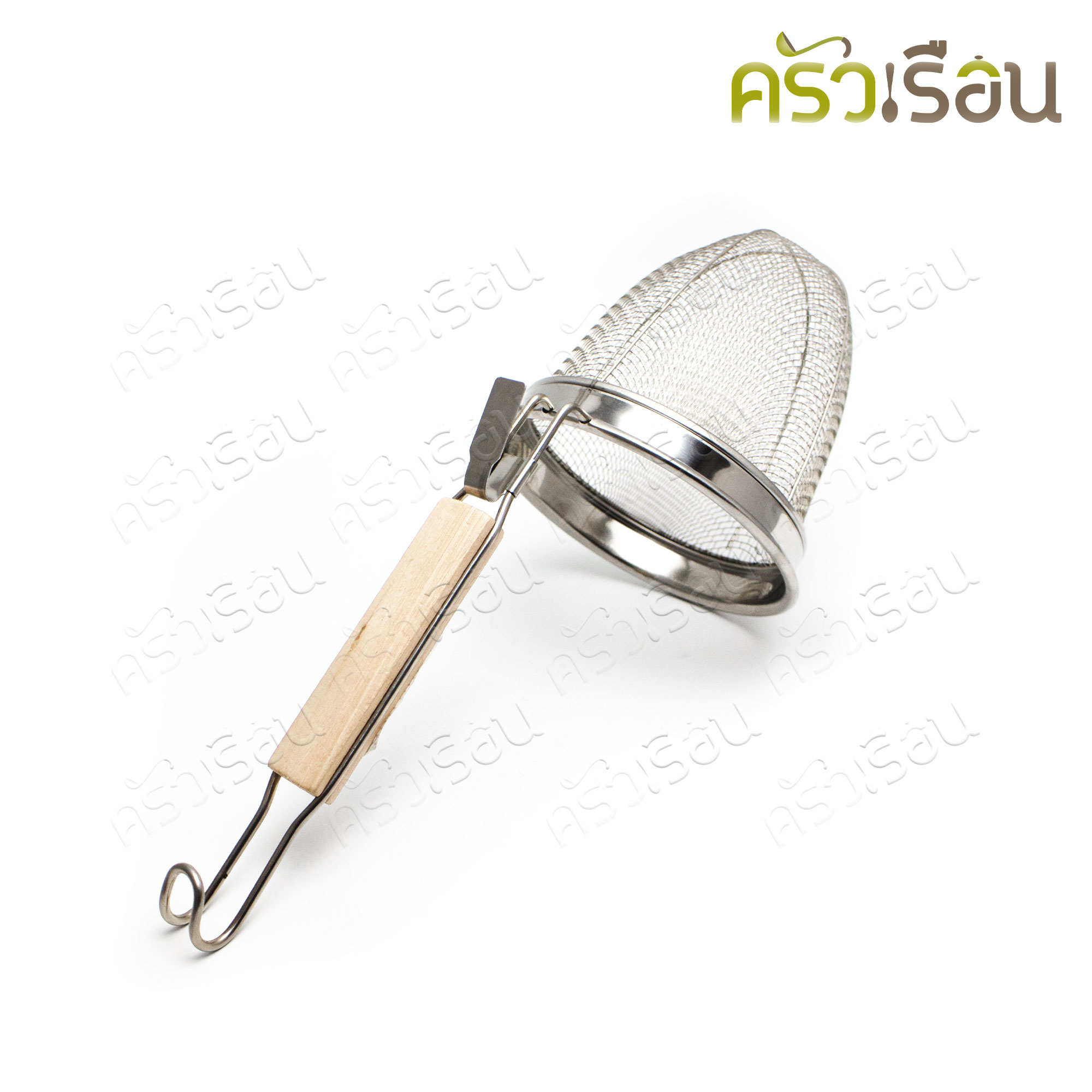 Dolphin ตะกร้อลวก ด้ามสั้น มือจับไม้ 5.5 นิ้ว ตราโลมา ตะกร้อลวกอาหาร