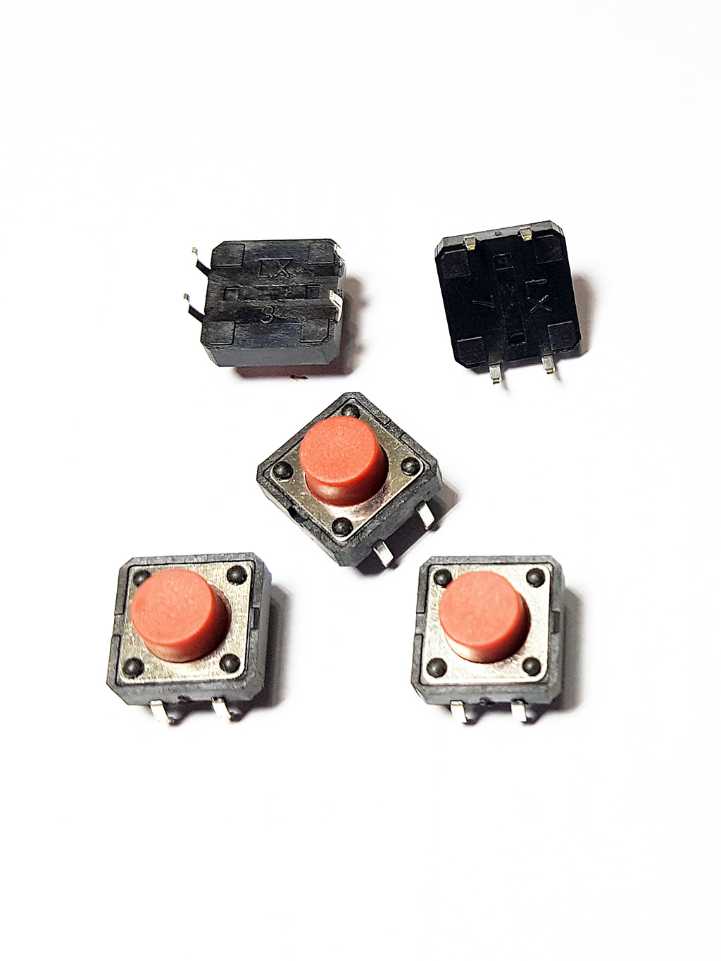 12*12*7 MM RED Switch Micro-switch Key Four-pin Plug-in 12x12x7 Copper Foot SWITCHES