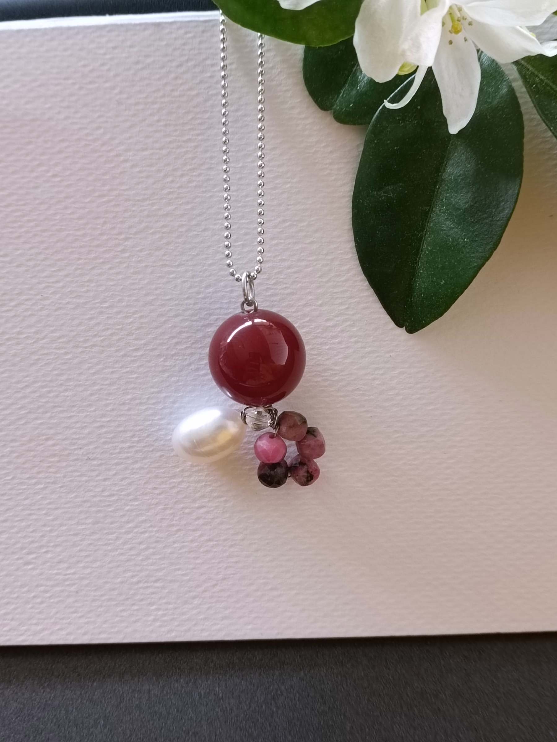จี้ Carnelian พร้อมสร้อย Carnelian Pendant Necklace (Boost Self-Confidence and Creative energy)